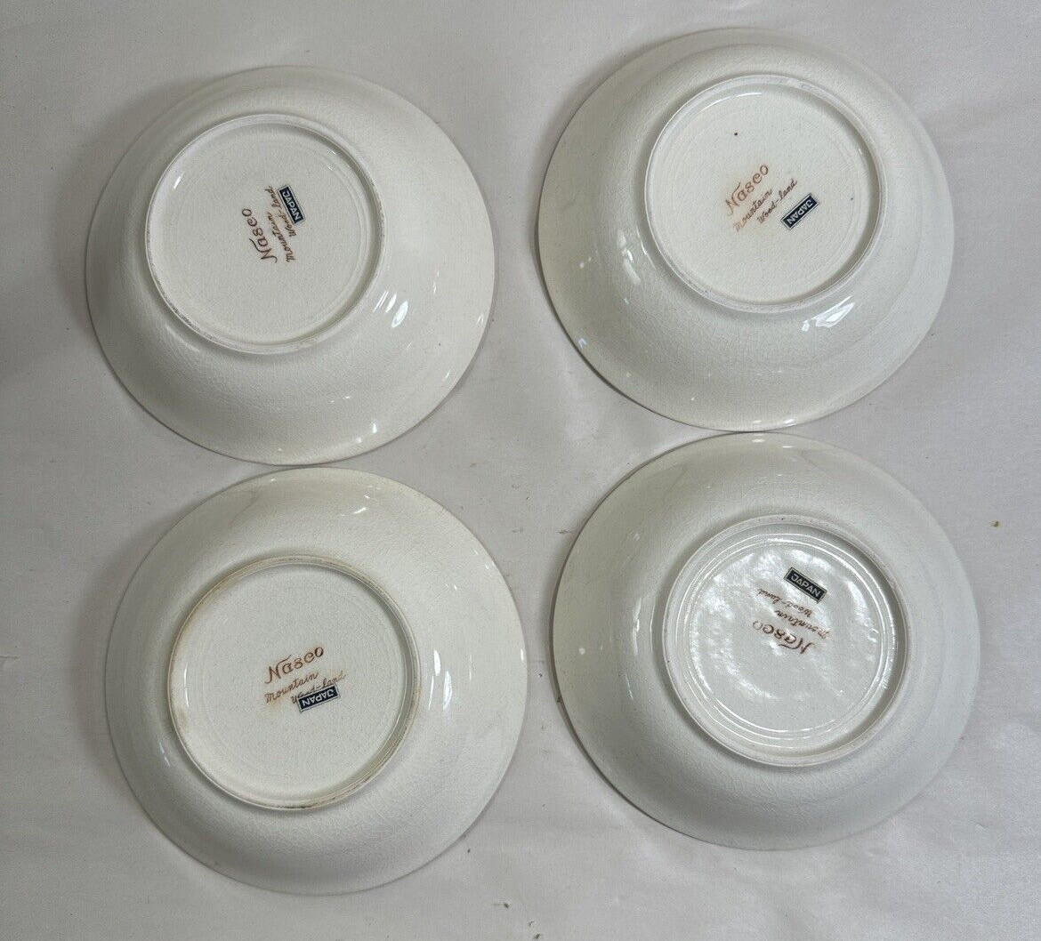 Set of (4) Nasco Mountain Woodland Dessert Soup Bowls - 5.5" - Japan Vintage - Image 2