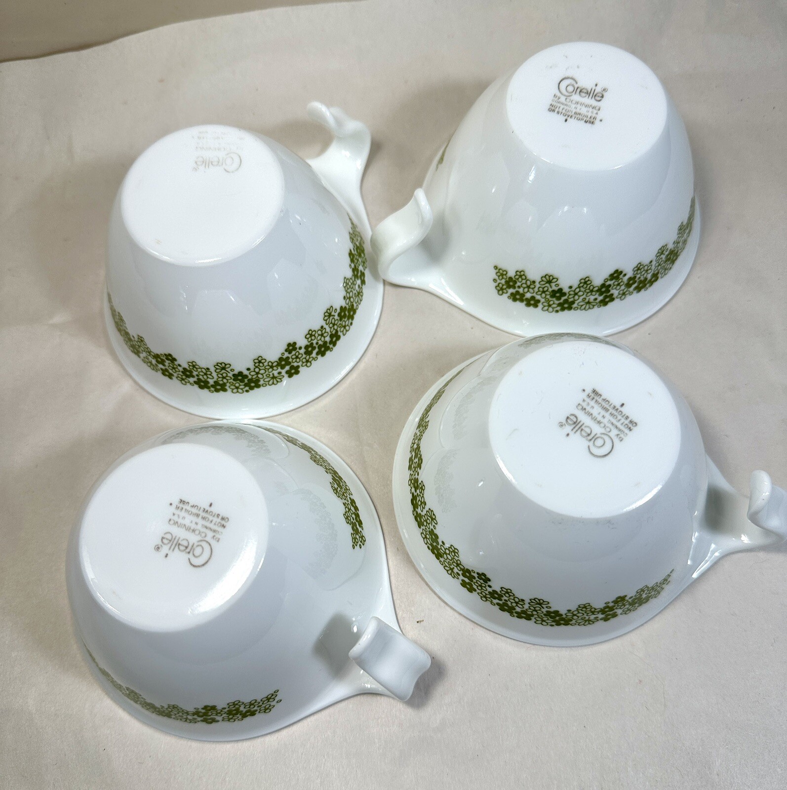 Corelle Spring Blossom Crazy Daisy 4 Hook Handle Tea Cups Vintage CorningWare - Image 5