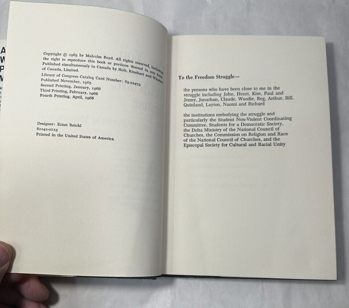 Are You Running With Me, Jesus? Prayers by Malcolm Boyd - HC/DJ - 1966 4th print - Image 3