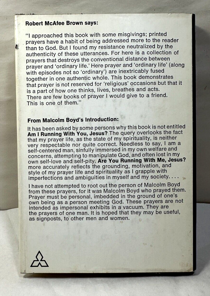 Are You Running With Me, Jesus? Prayers by Malcolm Boyd - HC/DJ - 1966 4th print - Image 8