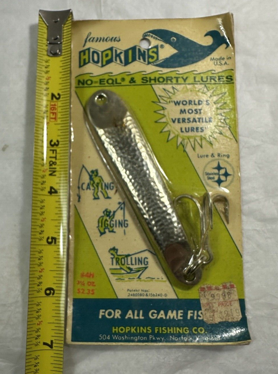 Hopkins 3 1/4 Oz.  #4H  No = Eql Triple Hook Lure and Ring - Image 2