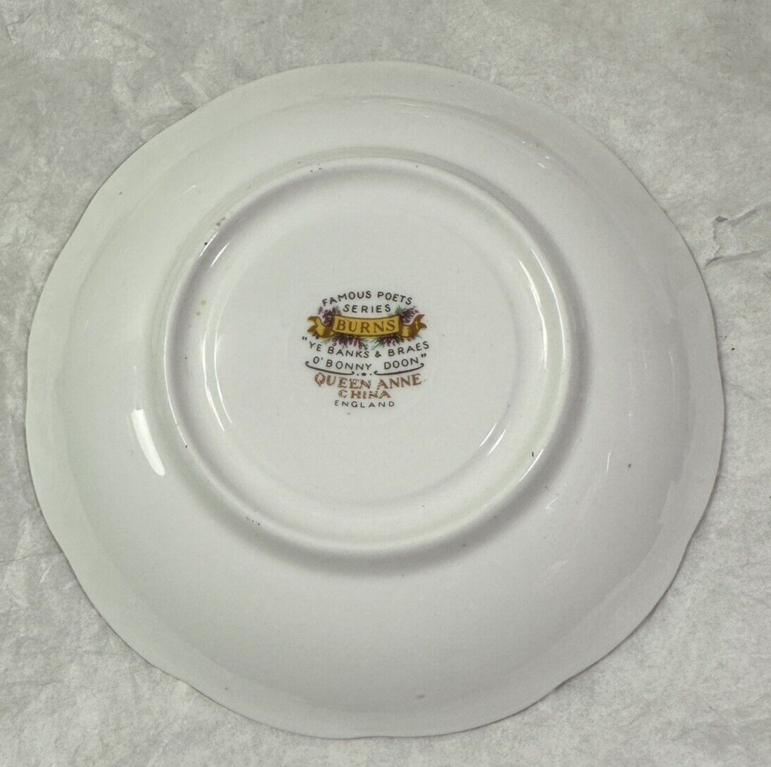 Vtg Famous Poets by Robert Burns Teacup & Saucer Queen Anne Bone China - England - Image 3