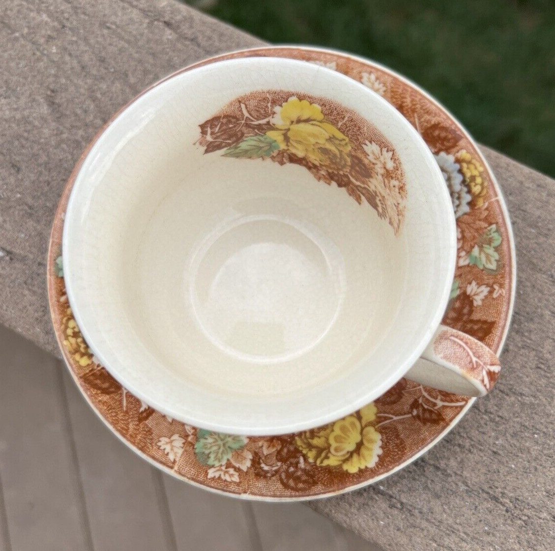 Two Vintage Nasco Mountain Wood-land Woodland Tea Cups / Saucers - Japan - Image 5