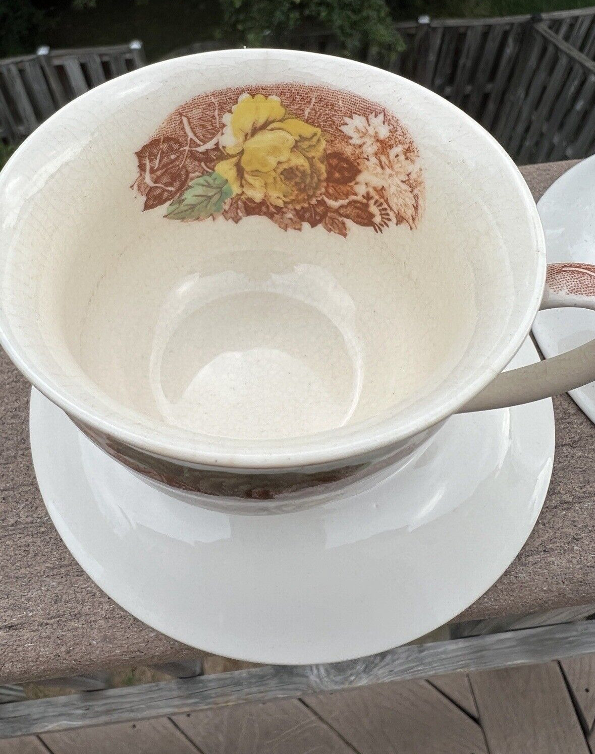 Two Vintage Nasco Mountain Wood-land Woodland Tea Cups / Saucers - Japan - Image 10