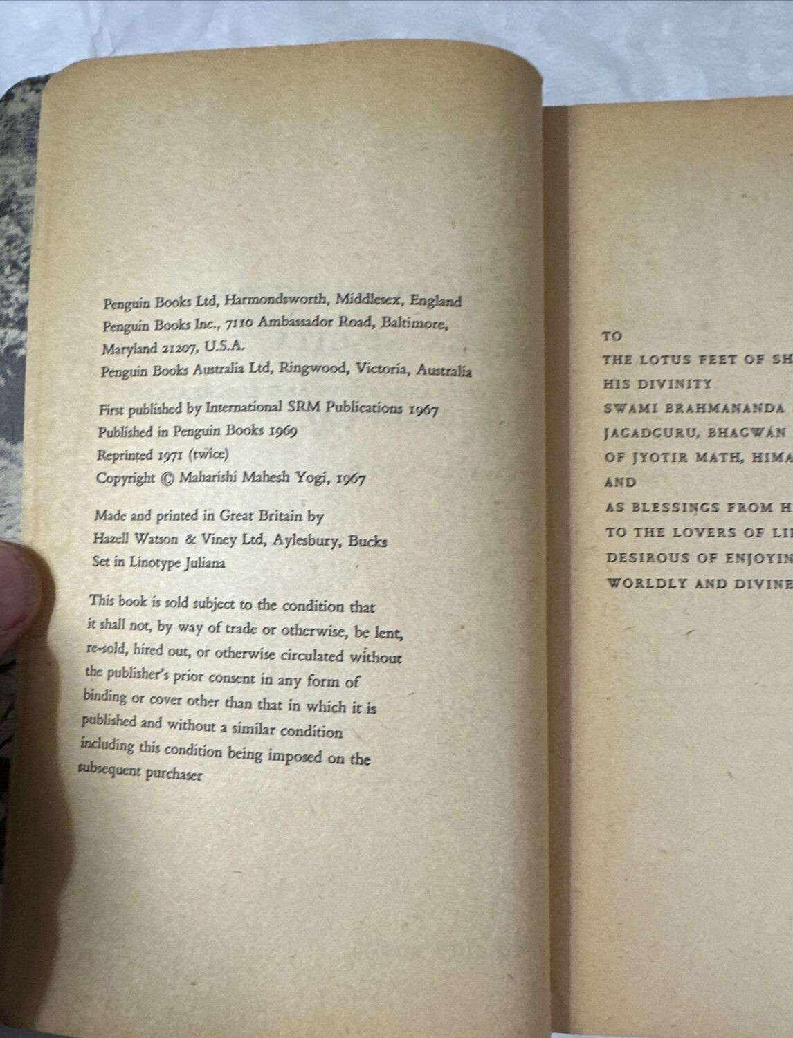 Maharishi Mahesh Yogi on the Bhagavad-Gita : Penguin Books, 1971 - PB - Image 1