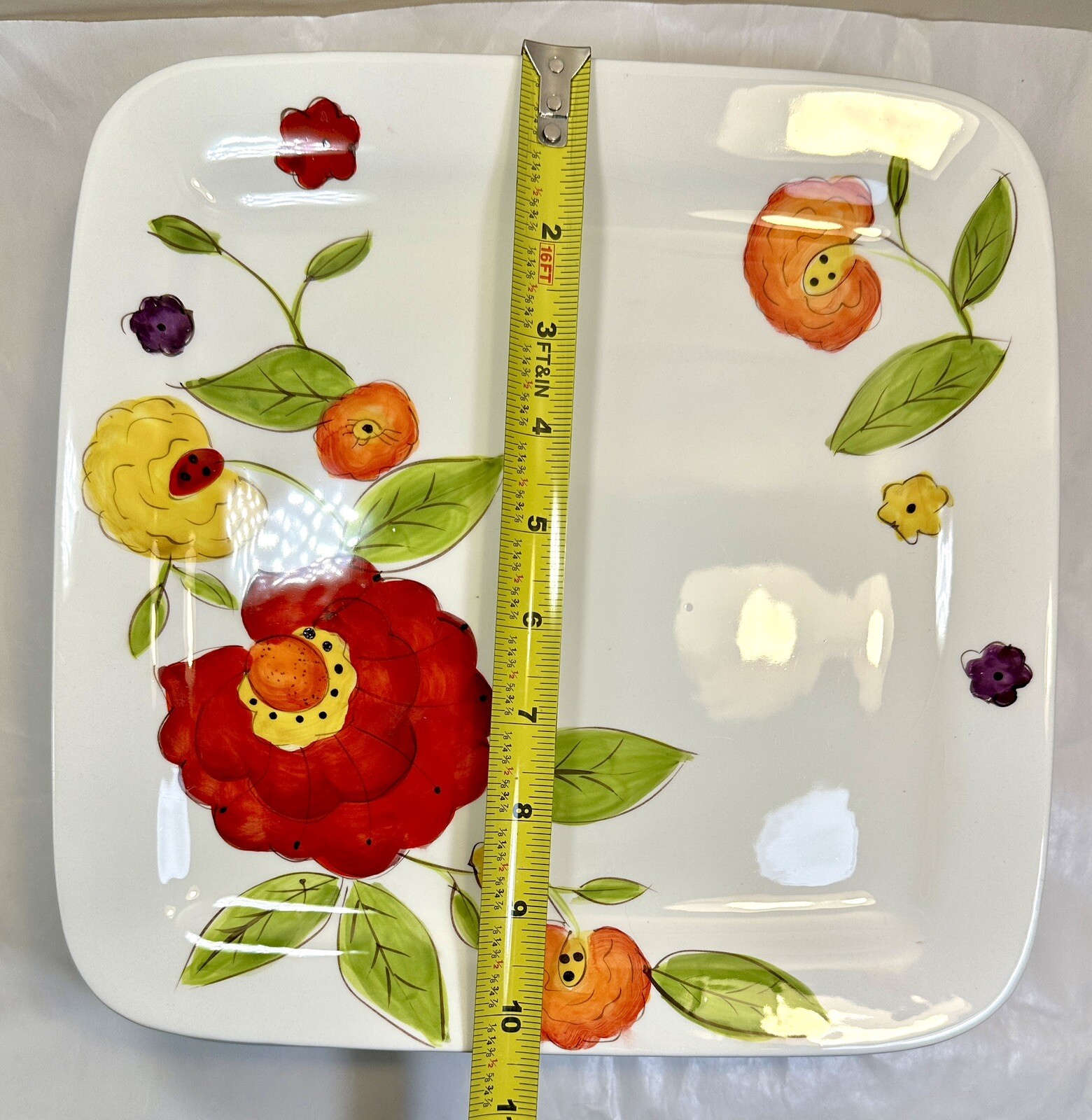 Set of Two (2) GatesWare By Laurie Gates  10-1/2" Floral Dinner Plates NOS - Image 2