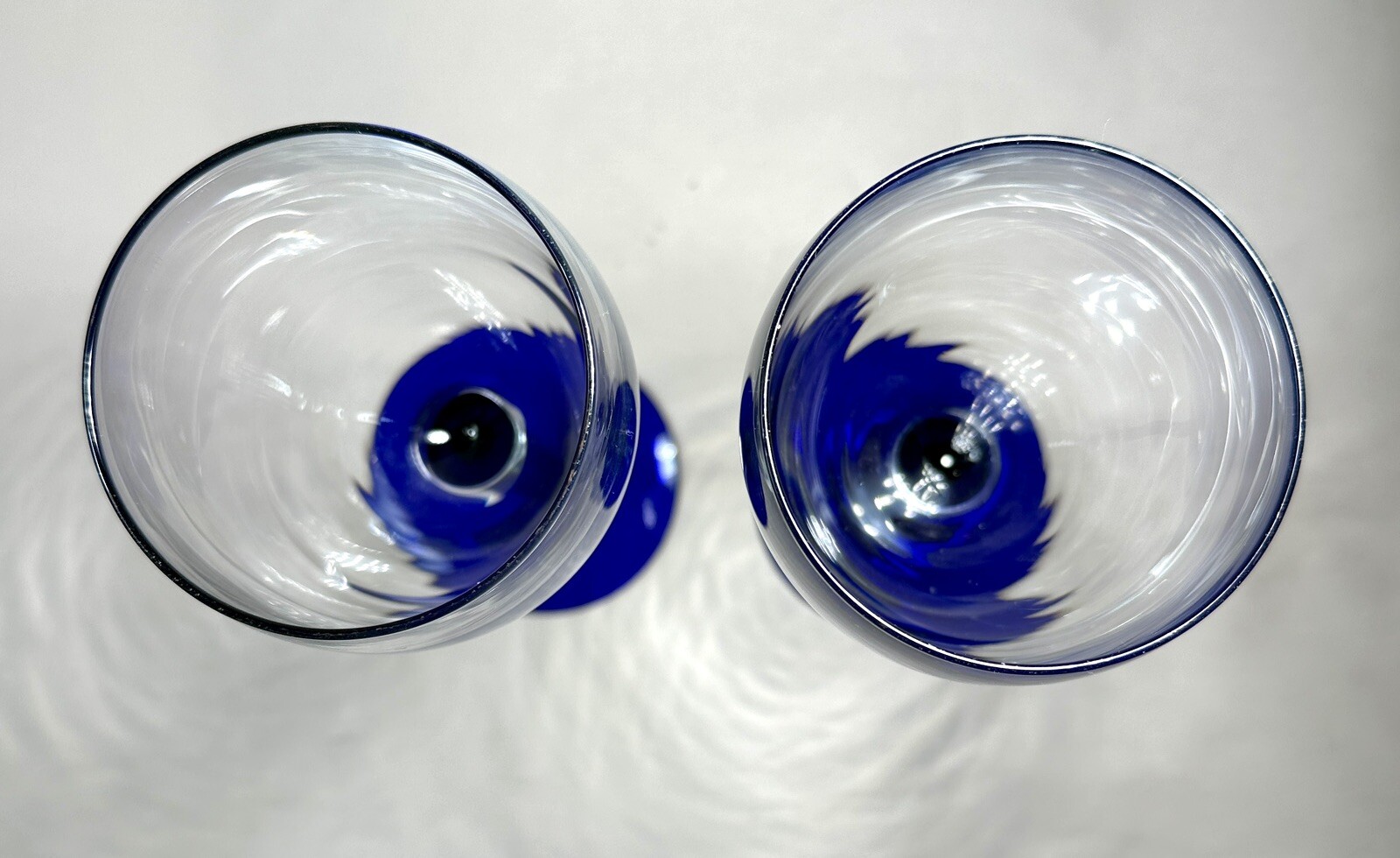 2 Cristal D'Arques Durand Luminarc NUANCE SAPPHIRE Blue Stem Claret Wine Glasses - Image 6