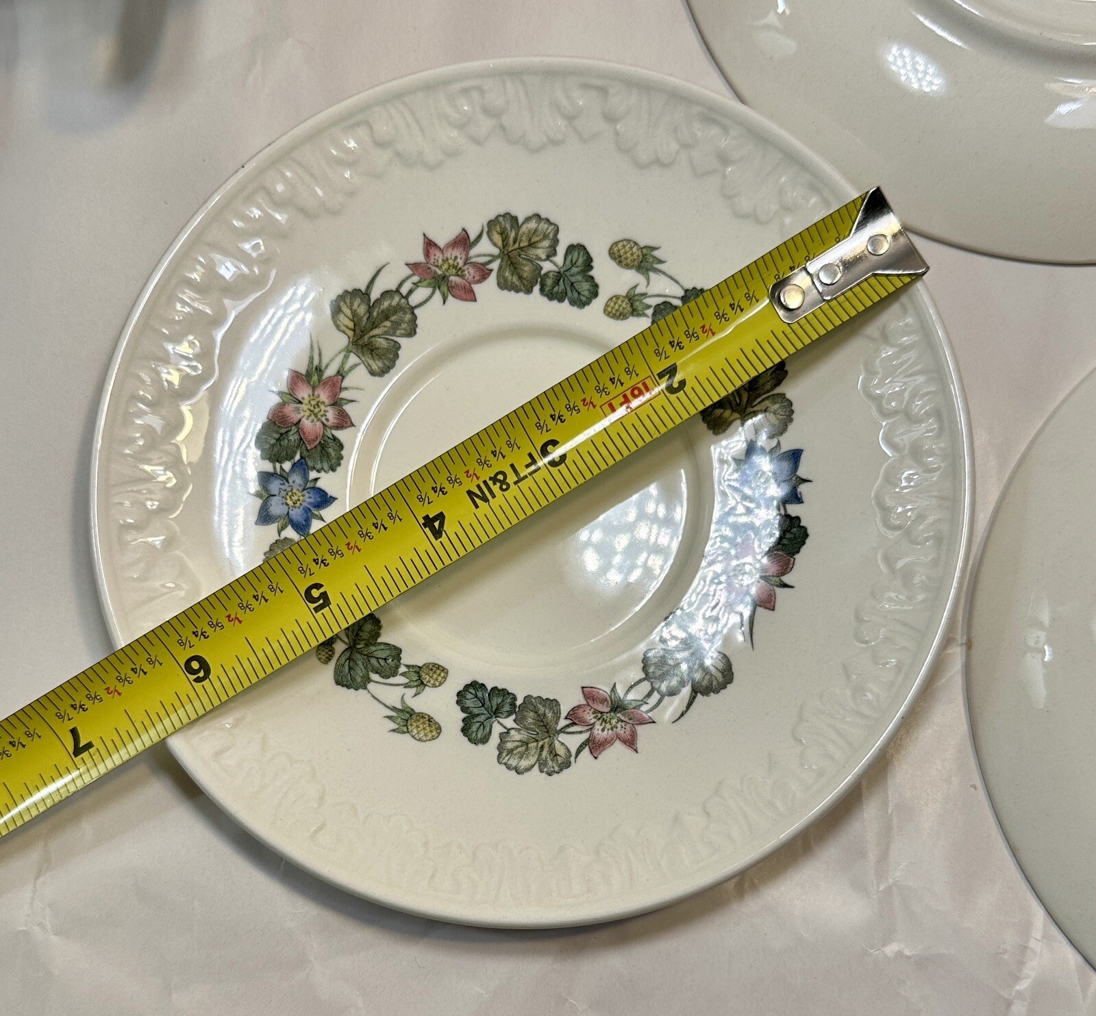 Two (2) Wedgwood Corinthian "Pembroke" Footed Cream Soups Bowls and Saucers - Image 8