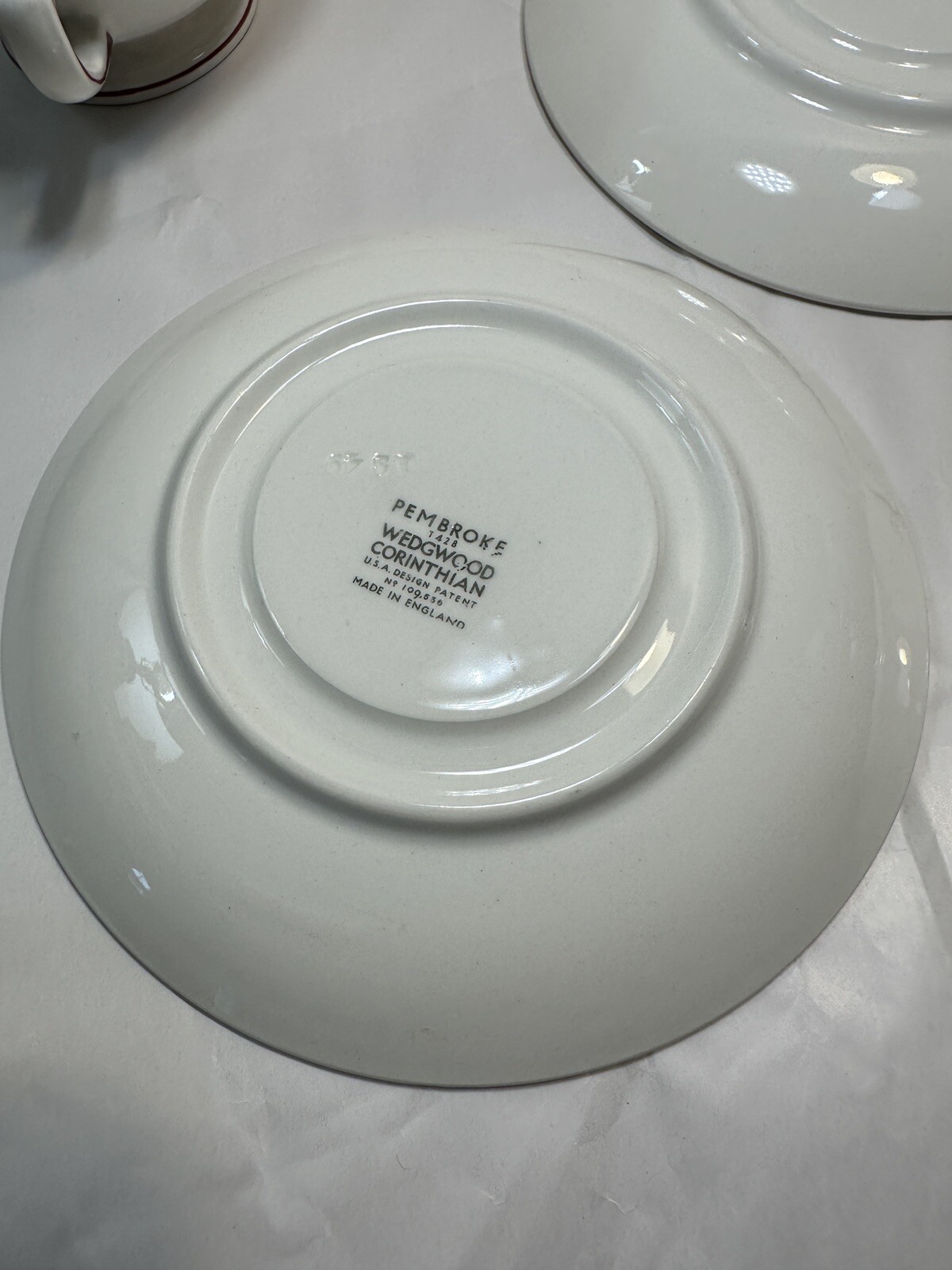 Two (2) Wedgwood Corinthian "Pembroke" Footed Cream Soups Bowls and Saucers - Image 10