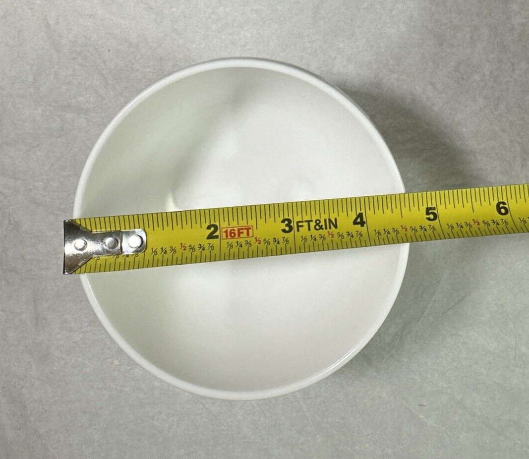 Vintage ARC International France Yummy Happy Smiley Face Footed Milk Glass Bowl - Image 3