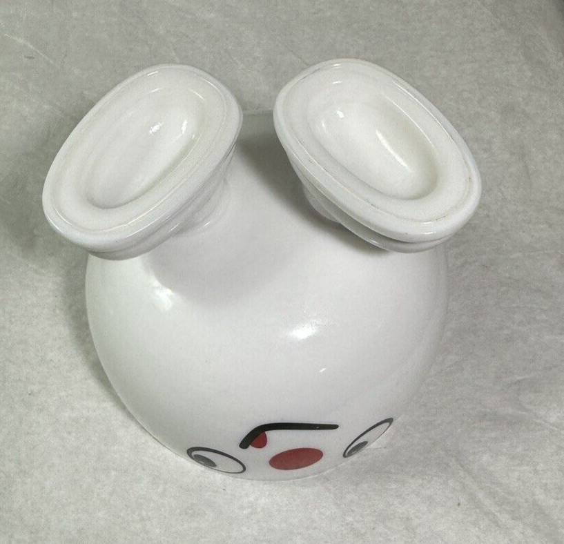 Vintage ARC International France Yummy Happy Smiley Face Footed Milk Glass Bowl - Image 4