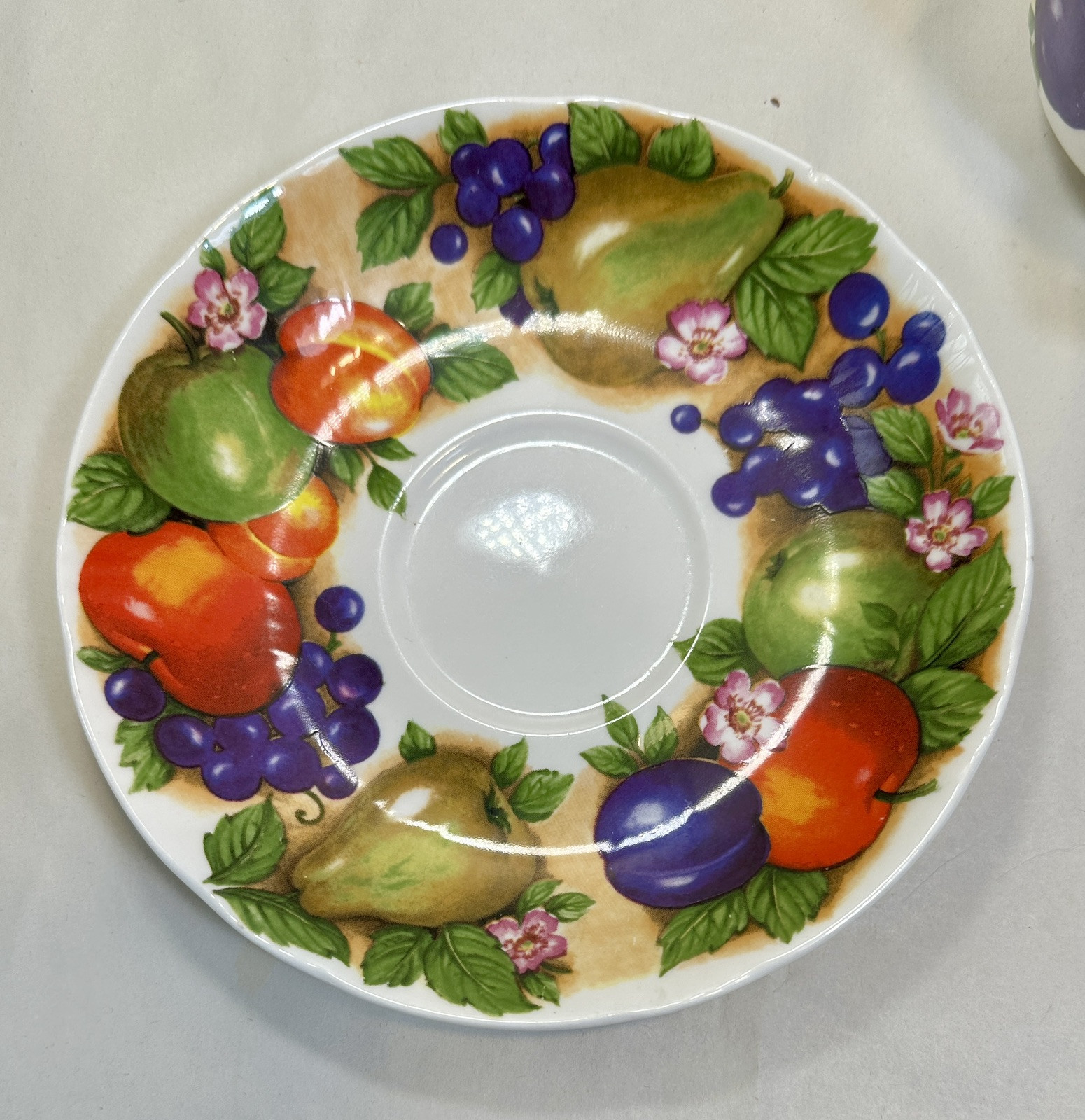 Roy Kirkham Orchard Large Breakfast Cup & Saucer Fine Bone China England 1991 - Image 4