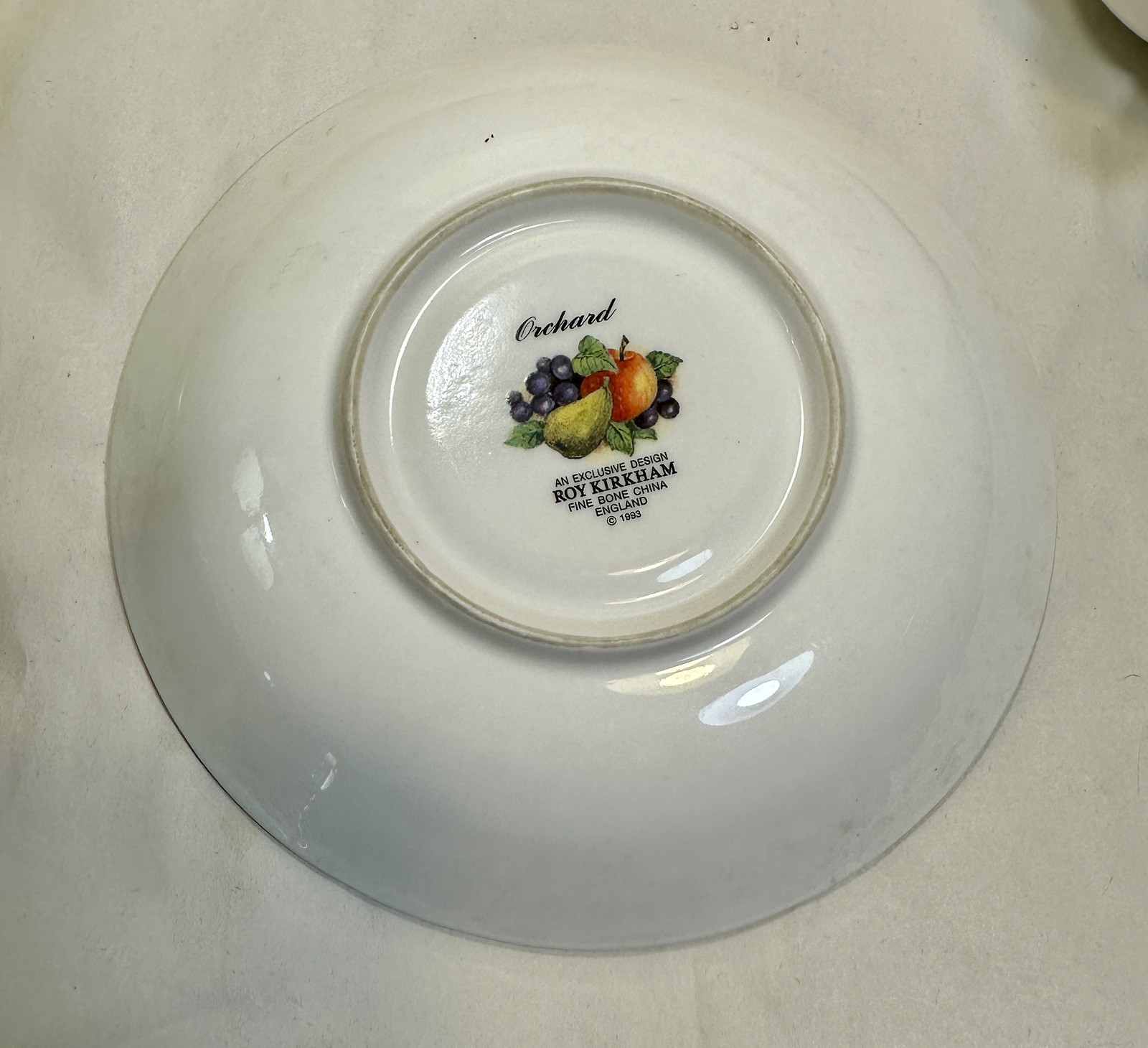 Roy Kirkham Orchard Large Breakfast Cup & Saucer Fine Bone China England 1991 - Image 8