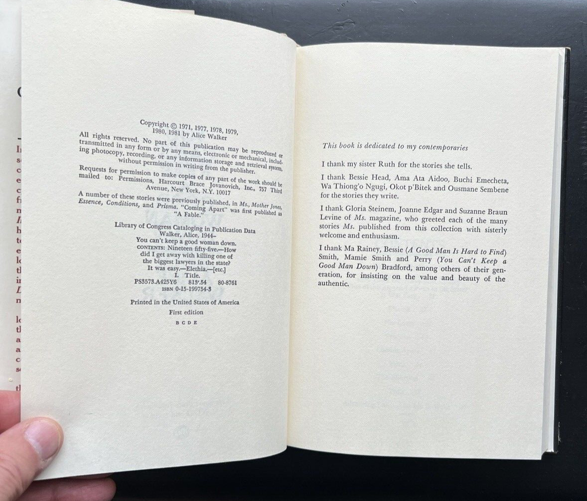 You Can't Keep a Good Woman Down, by Alice Walker ( 1981, HCDJ, 1st edition) - Image 1