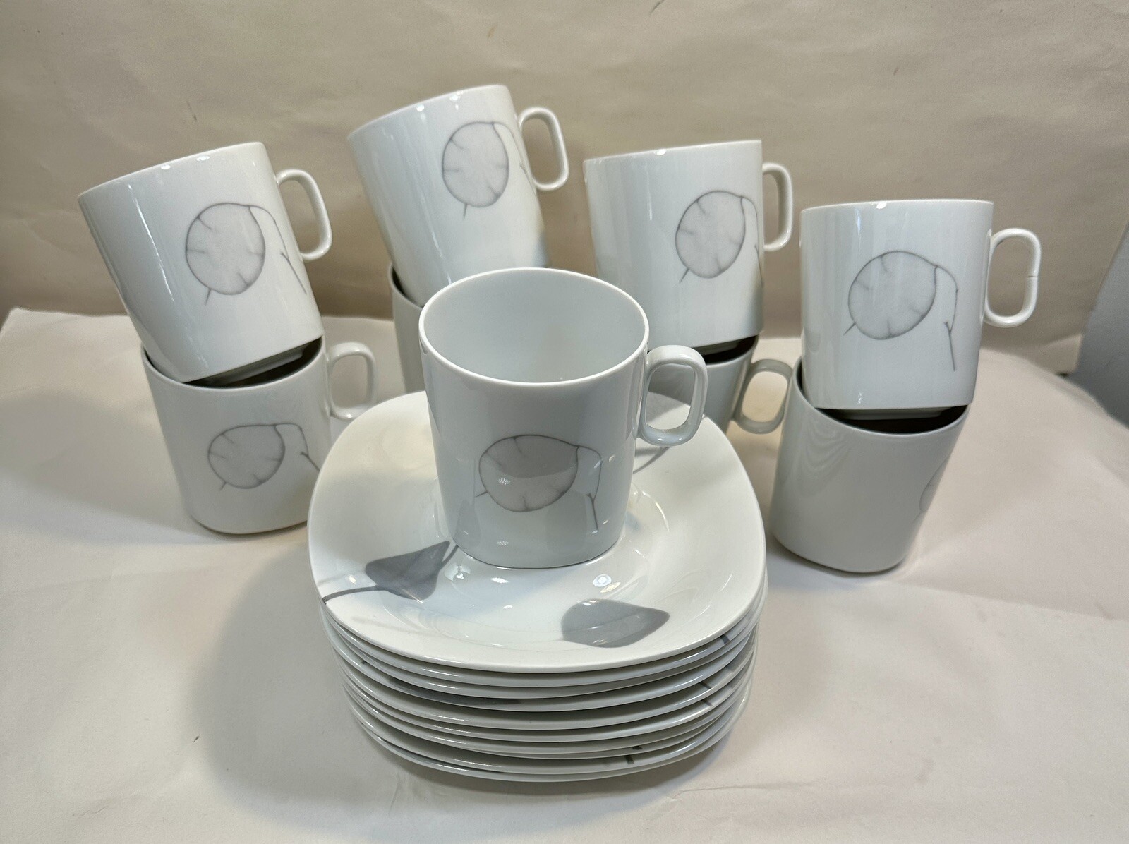 Five (5) Block Langenthal Switzerland Transition Shadows Cup /Saucers - UNUSED - Image 12