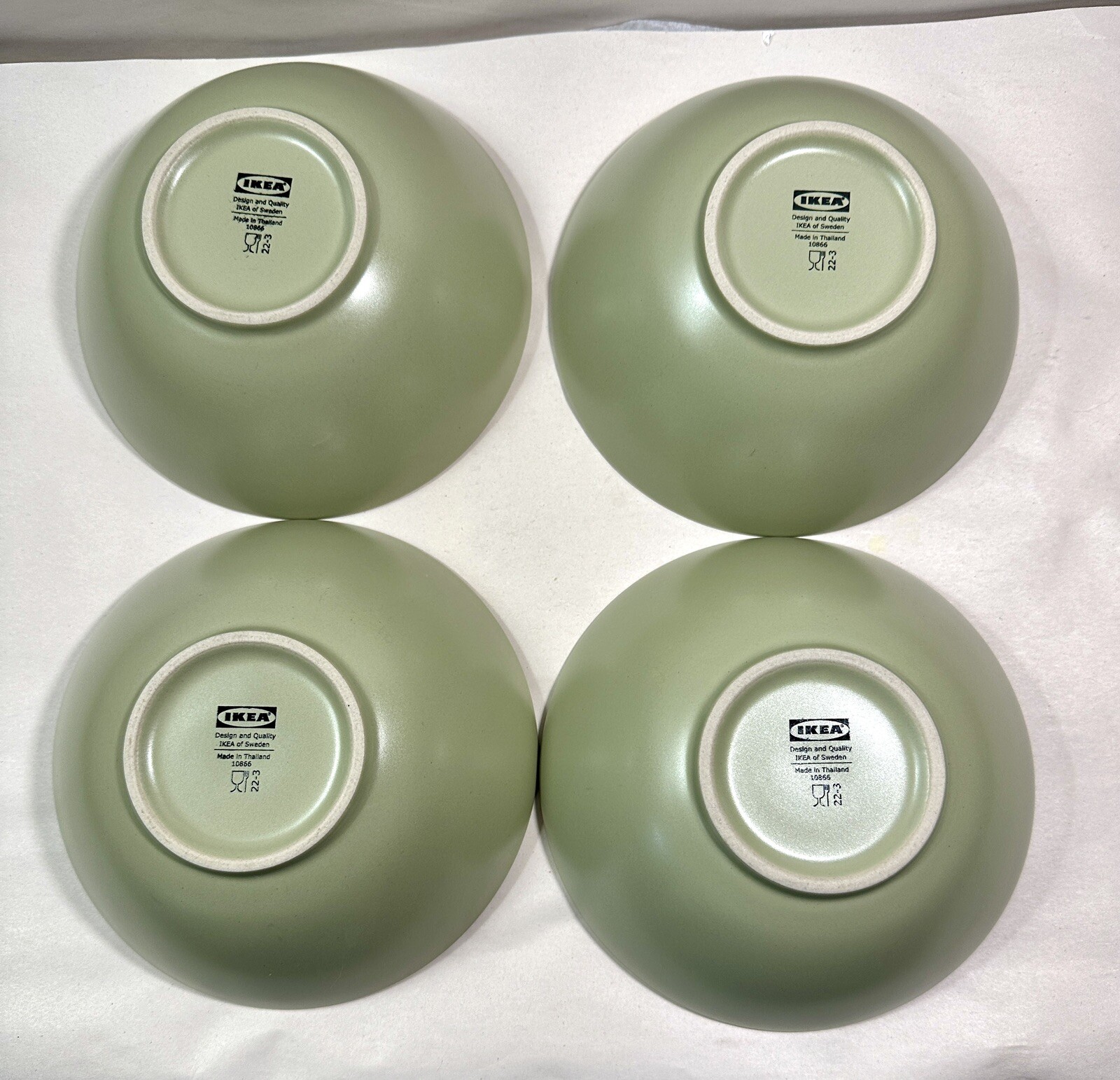 Four (4) Ikea Green Light Sage Matte Soup / Salad Bowls 10866 - 2.5” Deep - Image 6