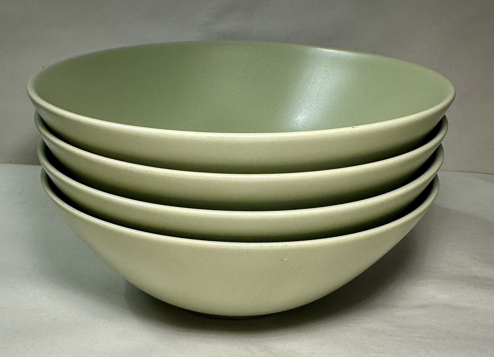 Four (4) Ikea Green Light Sage Matte Soup / Salad Bowls 10866 - 2.5” Deep