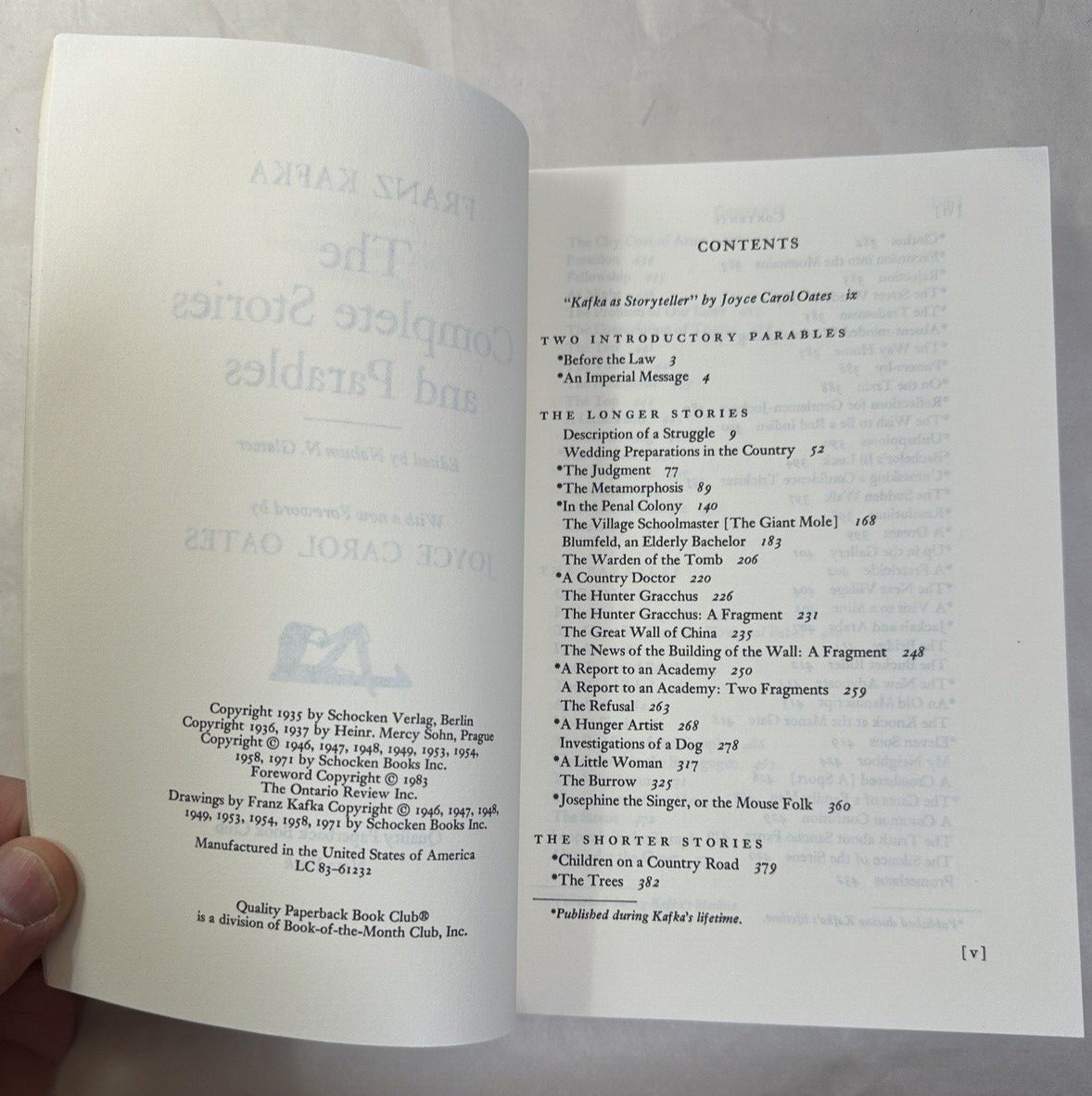 Franz Kafka- The Complete Stories and Parables Paperback 1983 - Joyce Carol Oats - Image 2