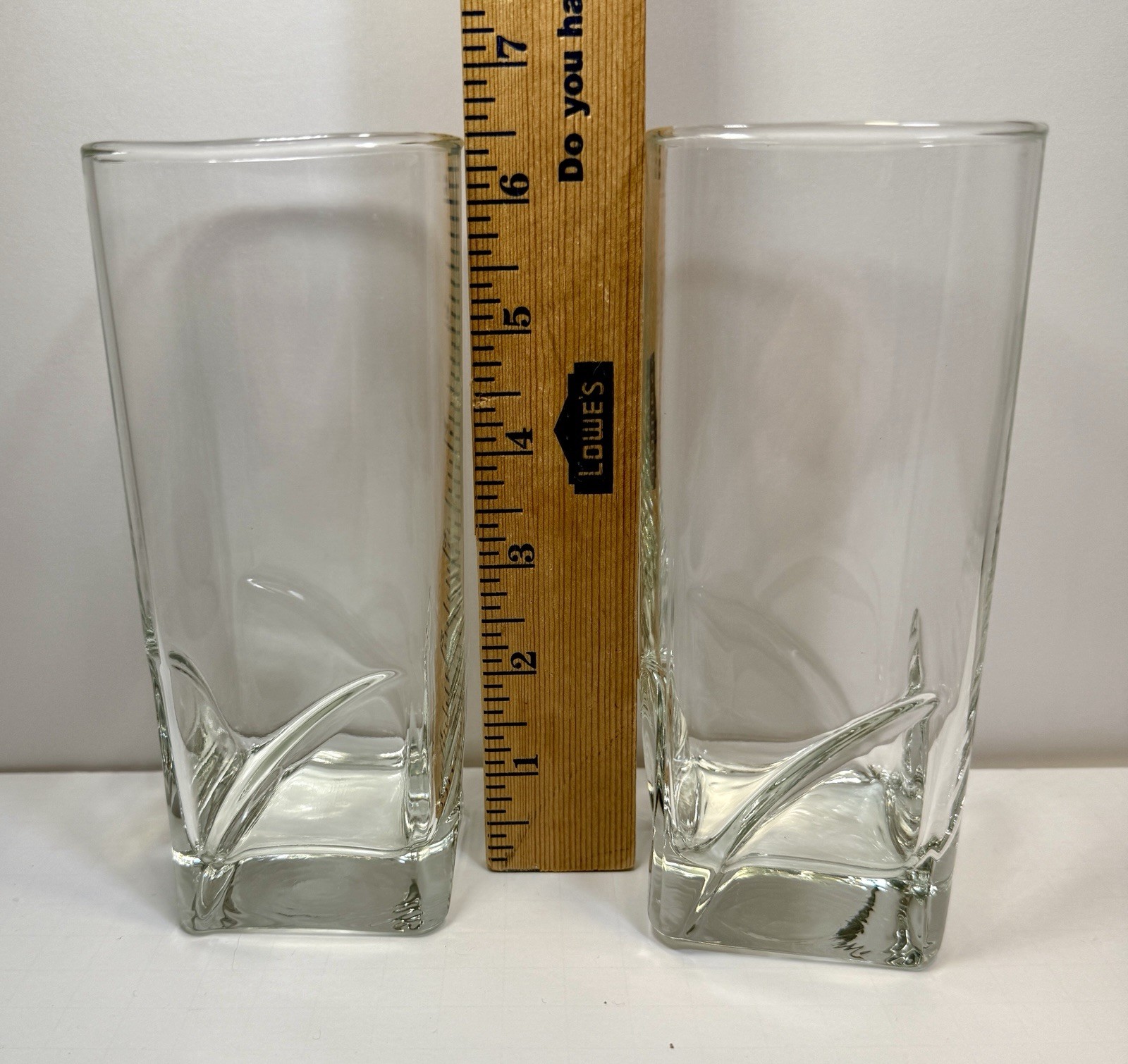 Set of 2 Durobor Verrières de Soignes Hi-Fi Tumbler Glasses 6 1/2” Belgium NOS - Image 1
