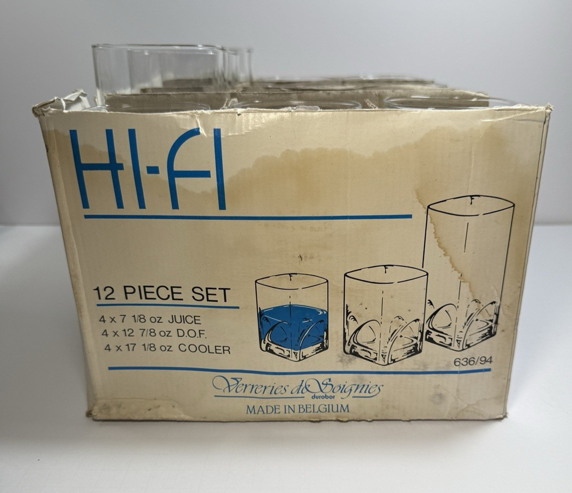Set of 2 Durobor Verrières de Soignes Hi-Fi Tumbler Glasses 6 1/2” Belgium NOS - Image 8
