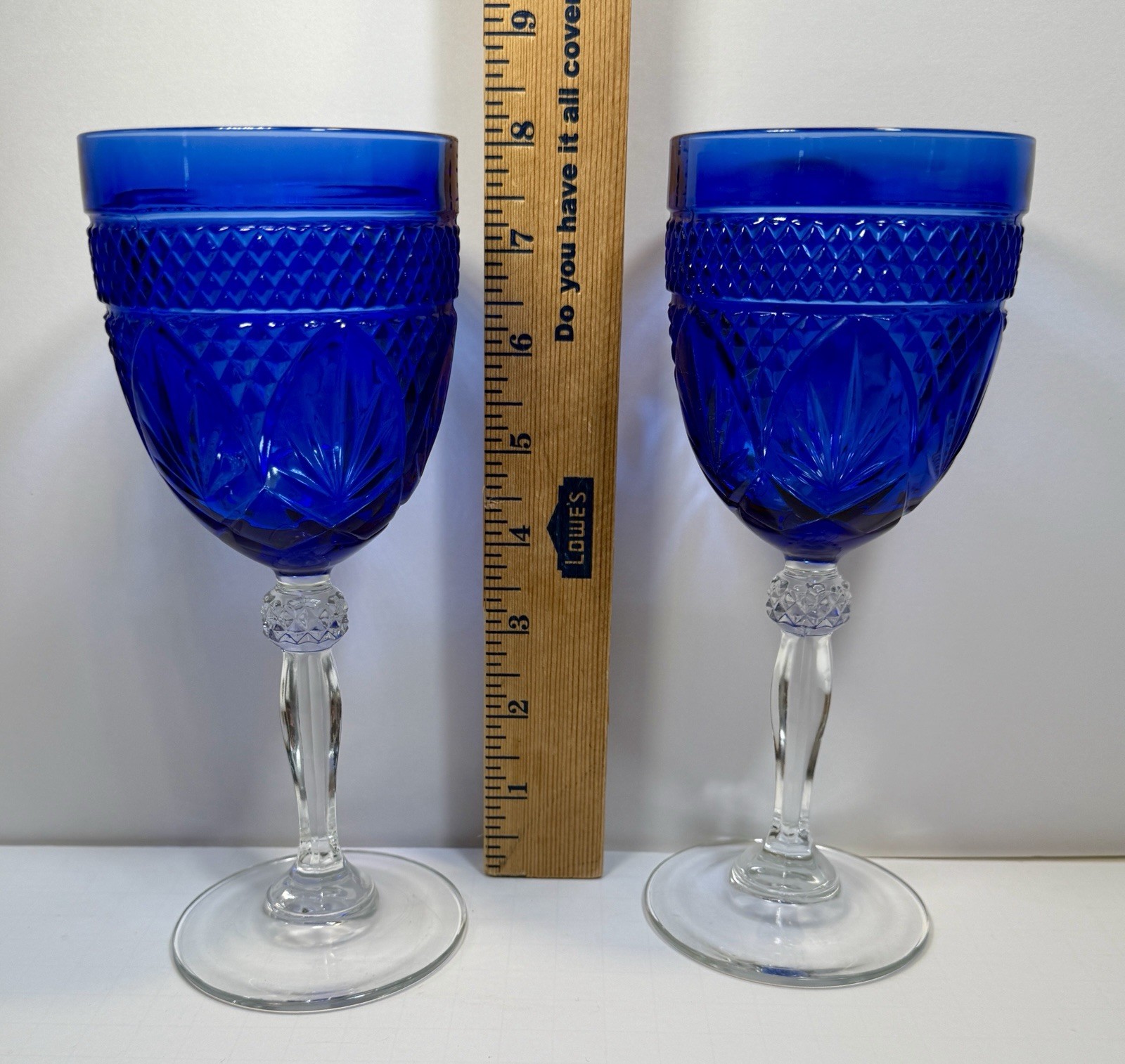 Set of 2 Cobalt Blue by CRISTAL D'ARQUES-DURAND Water Goblets - NWOT - Image 1