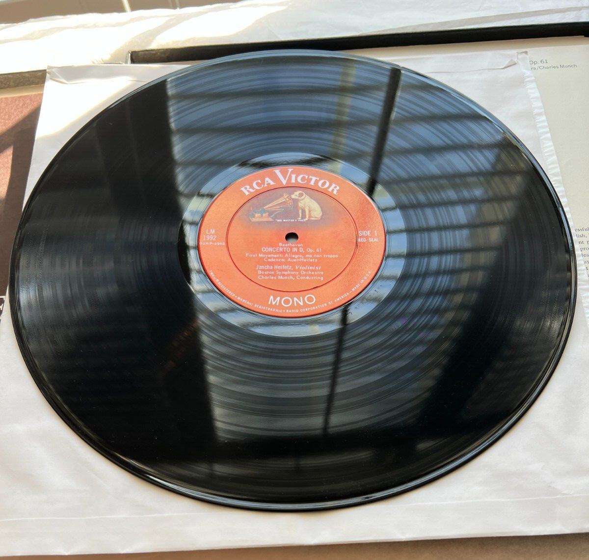 HEIFETZ Beethoven Violin Concerto In D RCA VICTOR LM-1992 - Image 2