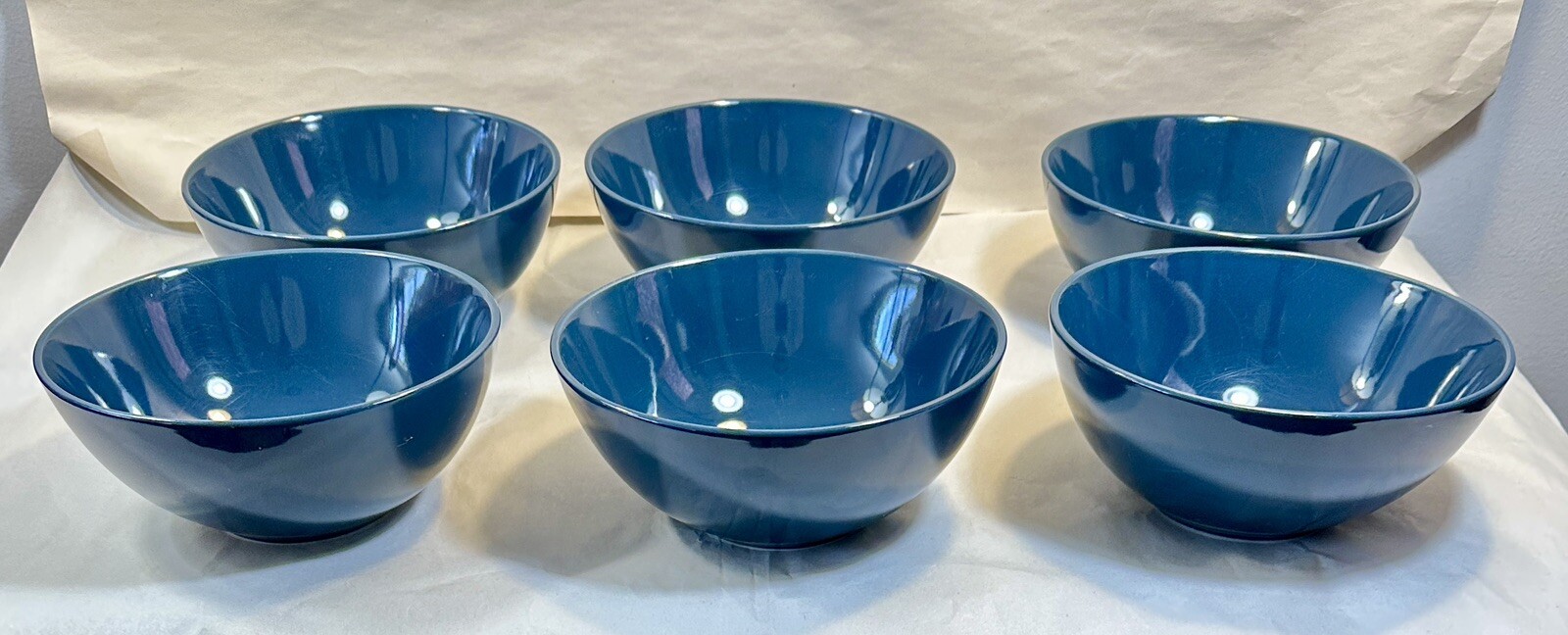 Set of 2 (Two) IKEA Of Sweden FARGRIK Royal Blue Coupe Cereal Bowls 21963 - Image 4