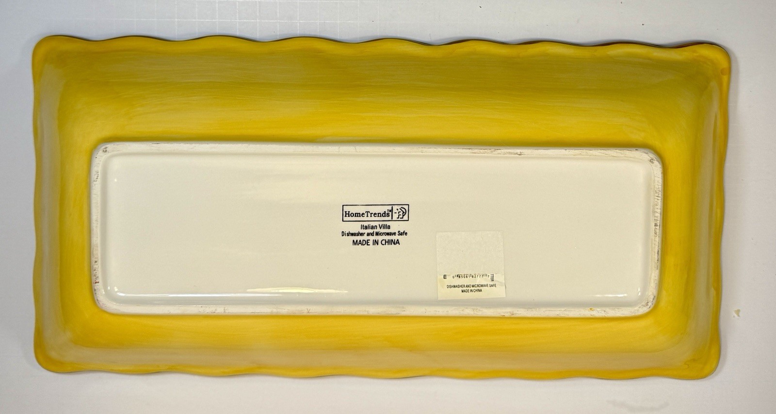 Home Trends Italian Villa 17" Rectangular Tray - Immaculate, Tag on Reverse - Image 5