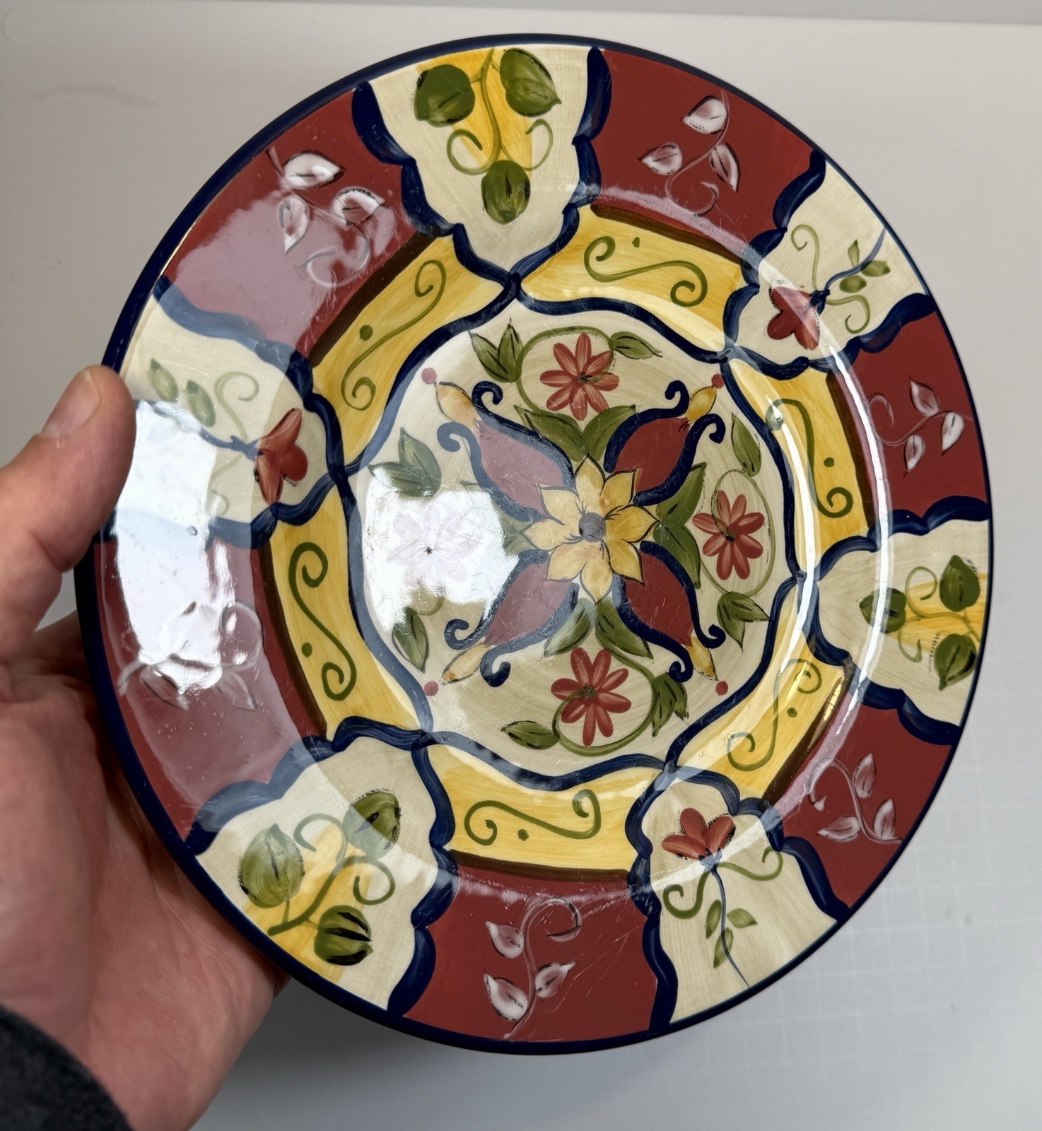 Set of 2 Pier 1 Vallarta Salad Plates - Handpainted Earthenware - 9-1/8" - EUC - Image 1