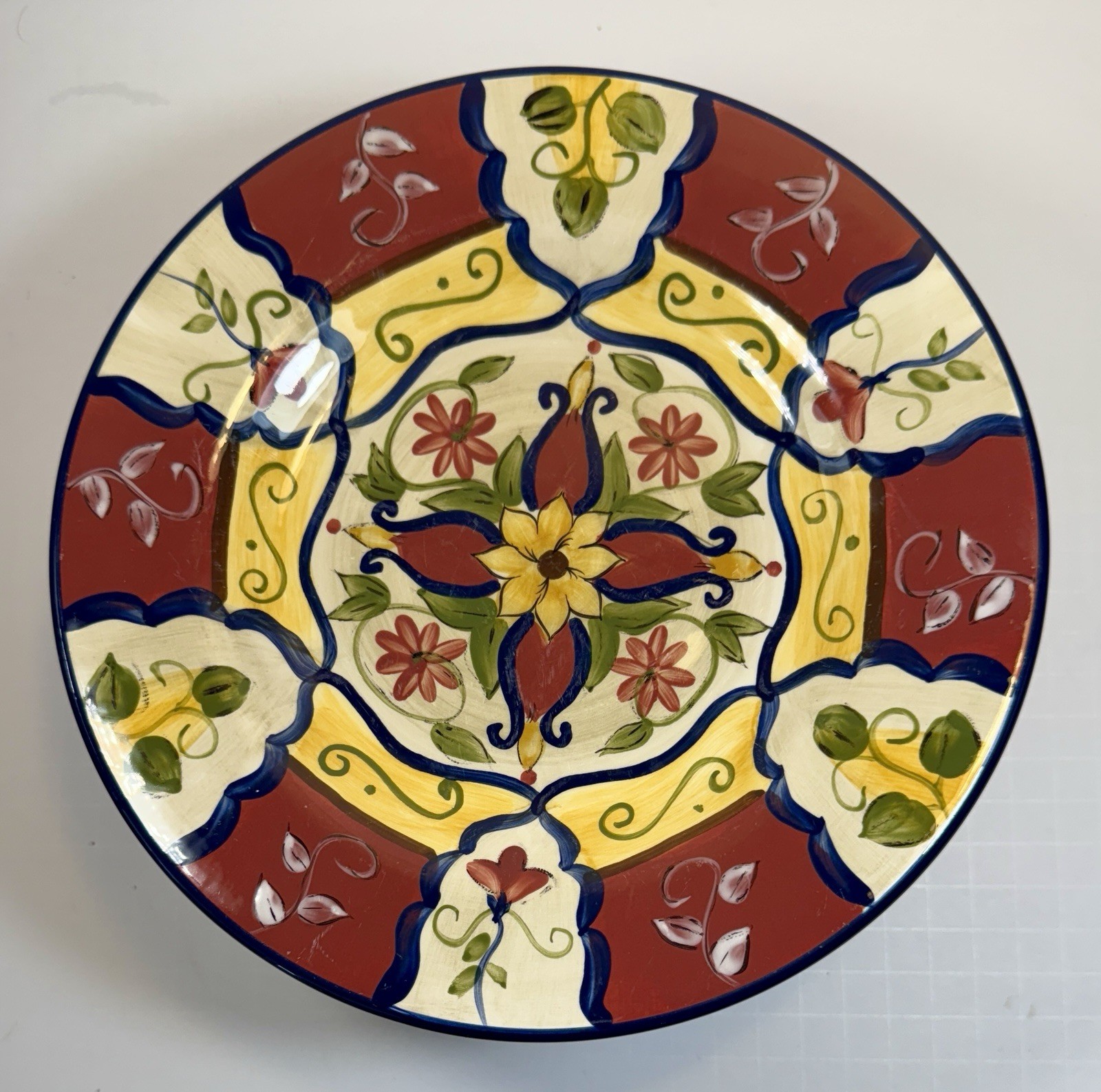 Set of 3 Pier 1 Vallarta Salad Plates - Handpainted Earthenware - 9-1/8" - EUC - Image 3