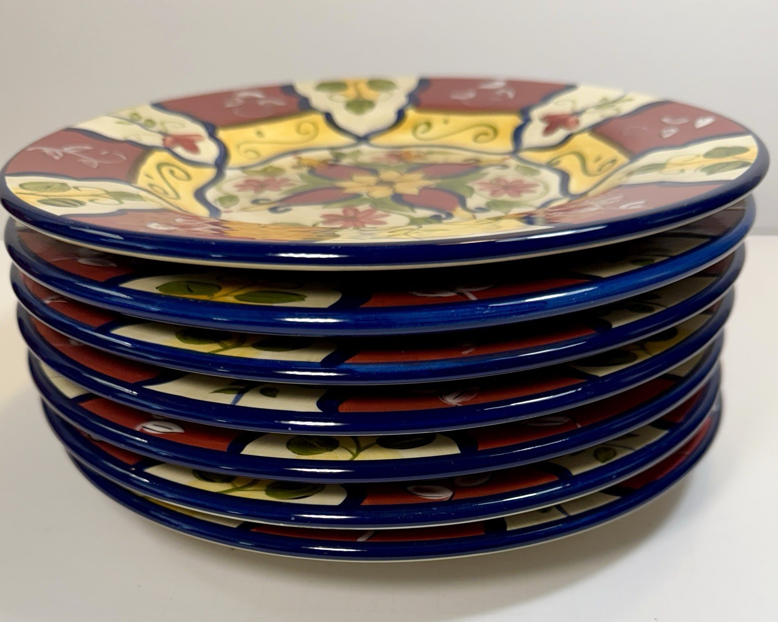 Set of 3 Pier 1 Vallarta Salad Plates - Handpainted Earthenware - 9-1/8" - EUC - Image 5