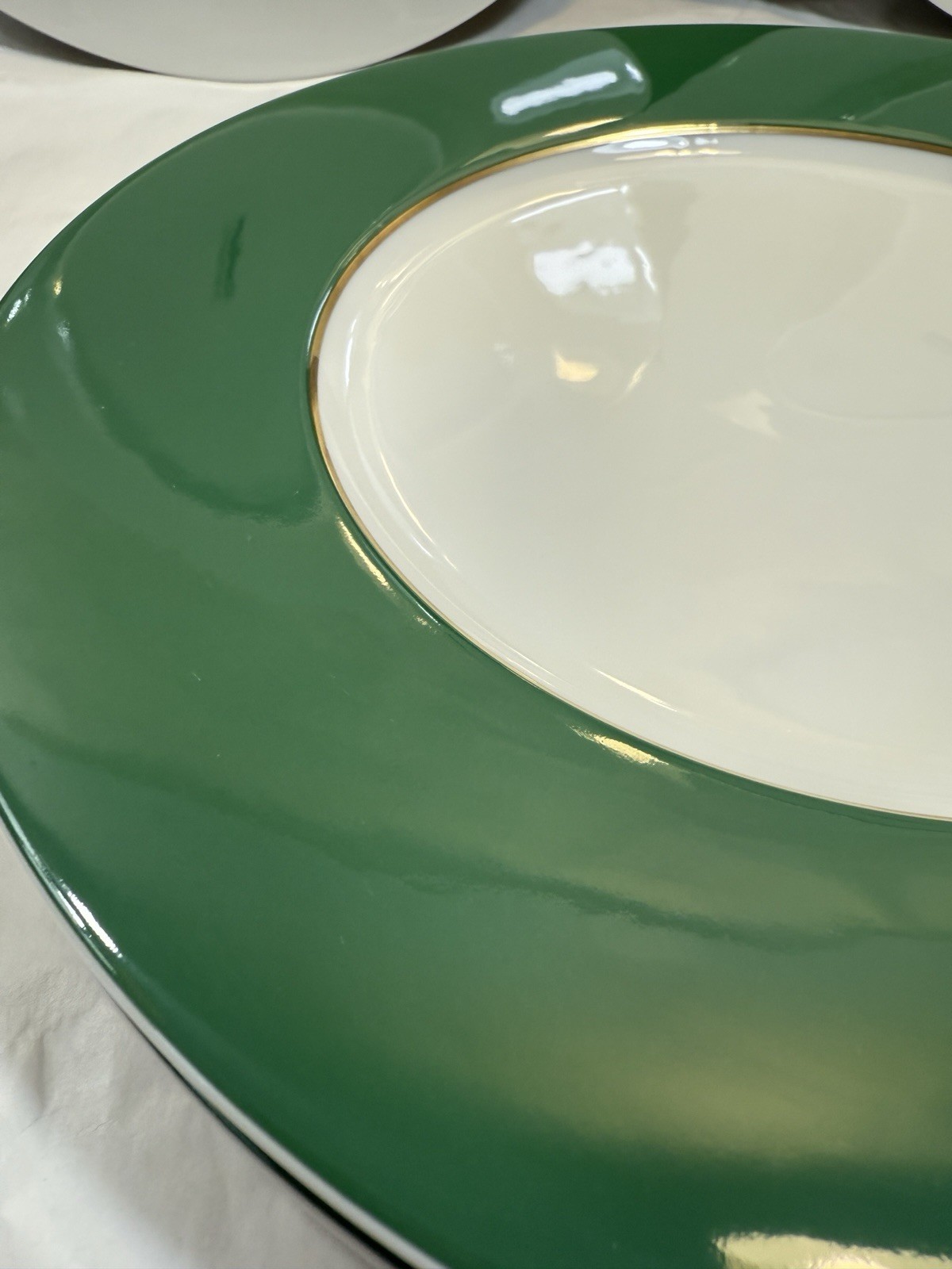 Bangladesh / Green Monno by Crate & Barrel Dinner Plates 11" - NOS, Unused - 4 - Image 4