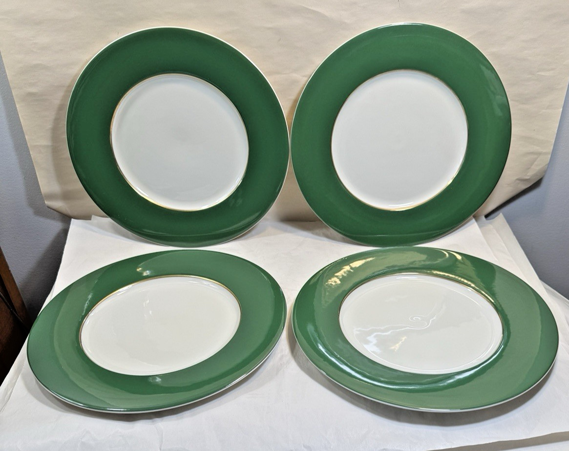 Bangladesh / Green Monno by Crate & Barrel Dinner Plates 11" - NOS, Unused - 4