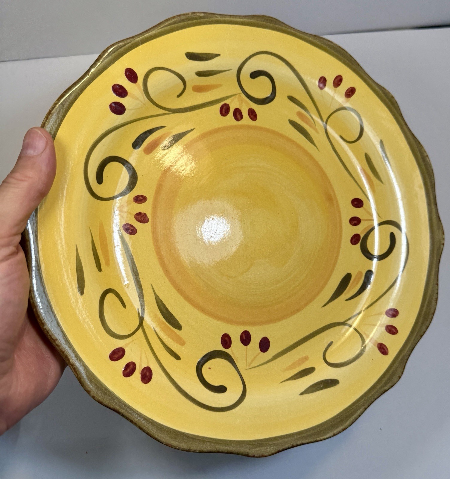 Set of 2 Home Trends Italian Villa Dinner Plates - 11" - Two Paint Chips - Image 1