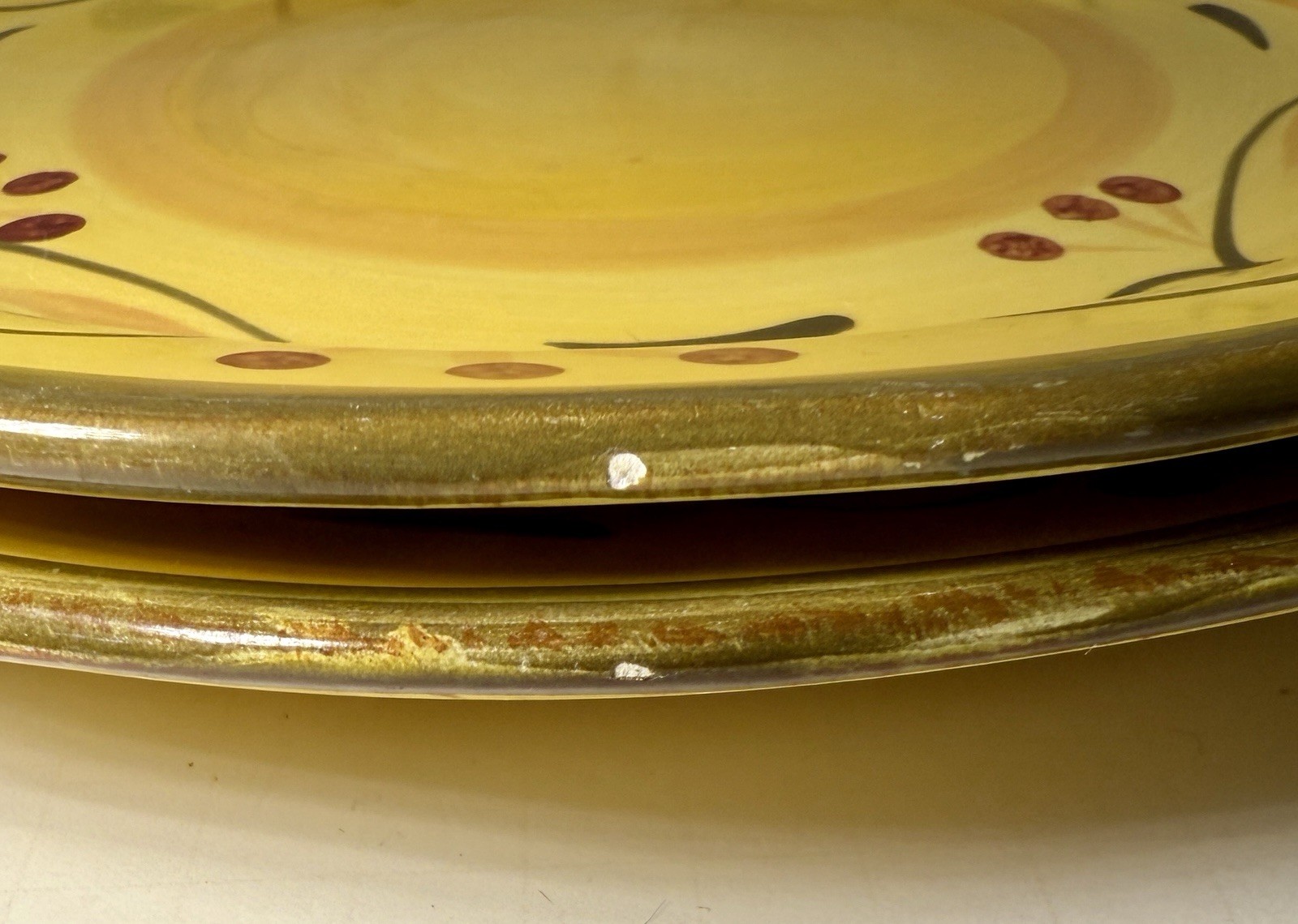 Set of 2 Home Trends Italian Villa Dinner Plates - 11" - Two Paint Chips - Image 2