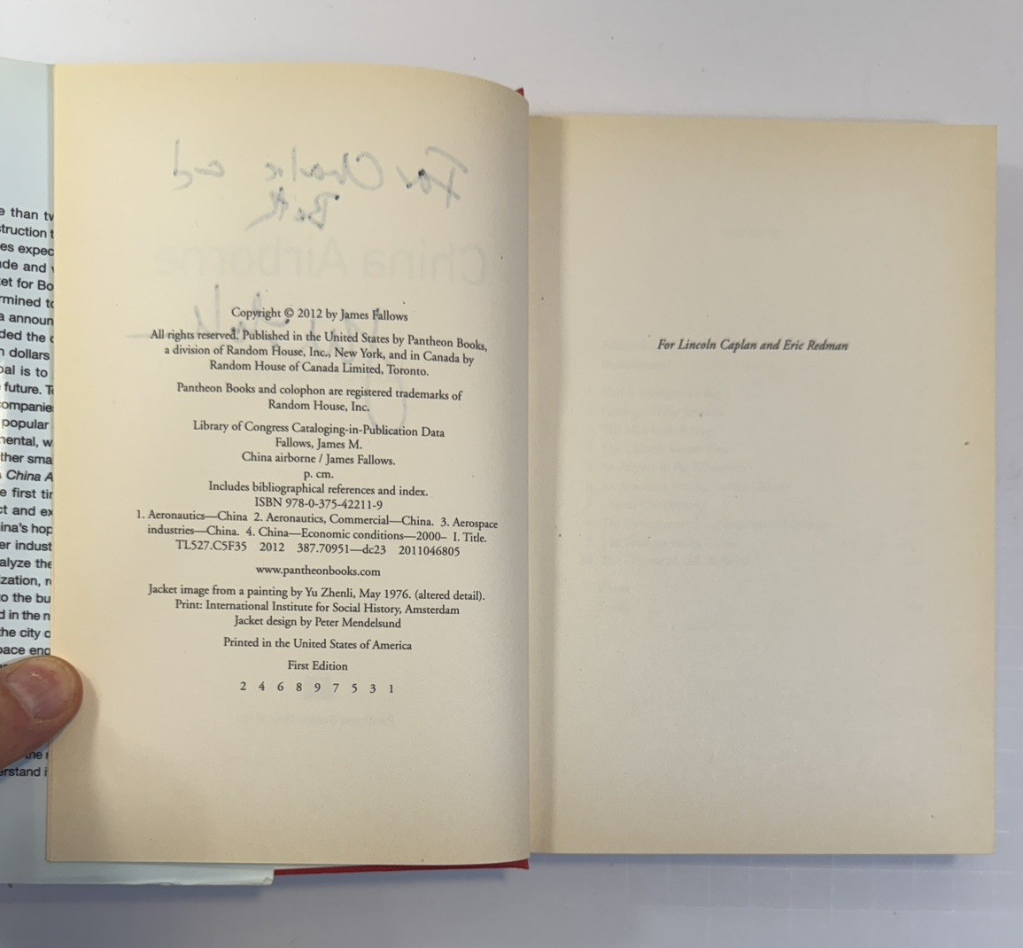 China Airborne by James Fallows HC First Edition - Signed by Author - Image 3