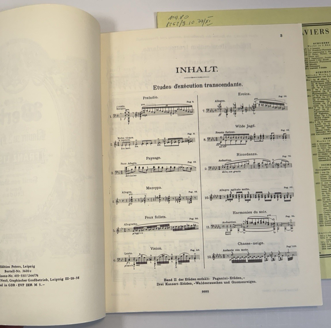 Liszt Klavierwerke - ETUDES - Band III / IV - Peters 3600c / 3600d - UNUSED - Image 2