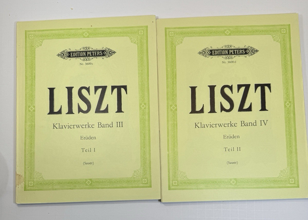 Liszt Klavierwerke - ETUDES - Band III / IV - Peters 3600c / 3600d - UNUSED