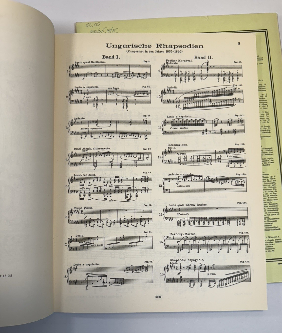Liszt Klavierwerke - RHAPSODIES - Band I / II - Peters 3600a / 3600b - UNUSED - Image 3