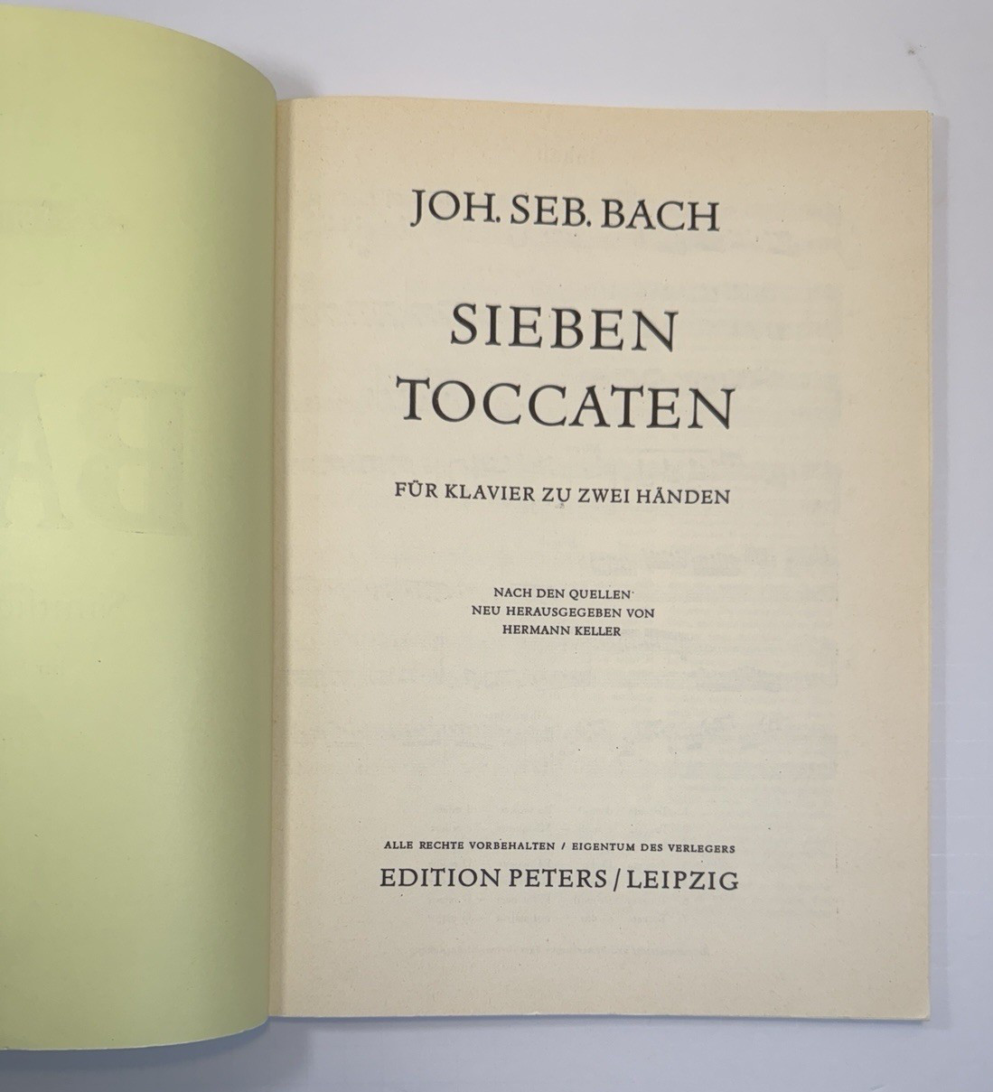 JS Bach - Sämtliche Toccaten - Urtext - Peters Edition 4665 - Keller - UNUSED - Image 1