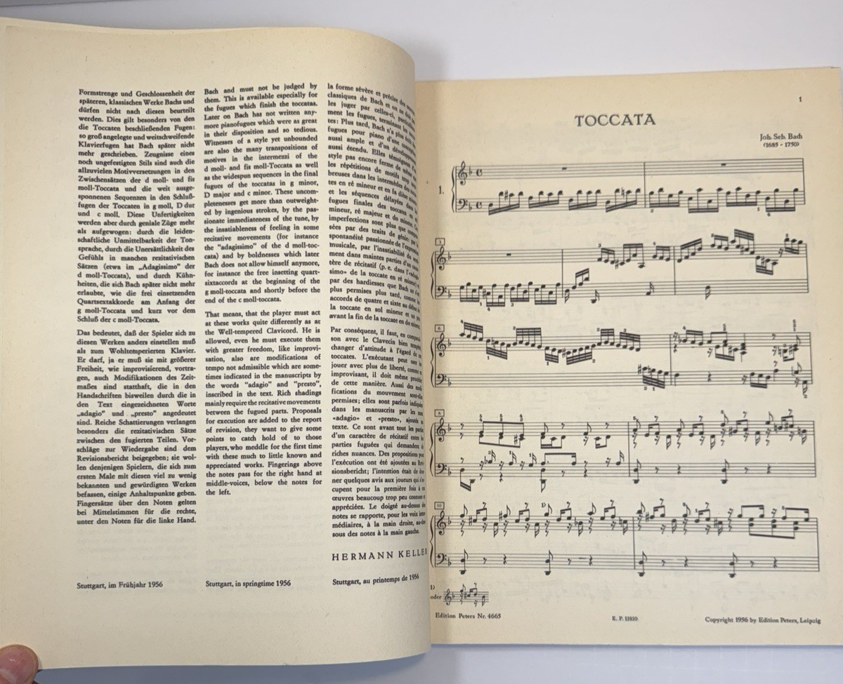 JS Bach - Sämtliche Toccaten - Urtext - Peters Edition 4665 - Keller - UNUSED - Image 3