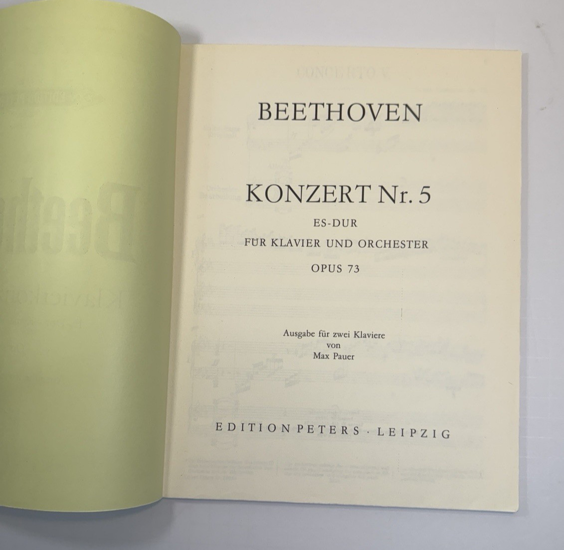 Beethoven - Klavierkonzert Nr. 5 Op. 73 - Peters Edition 2894c - Pauer - UNUSED - Image 1