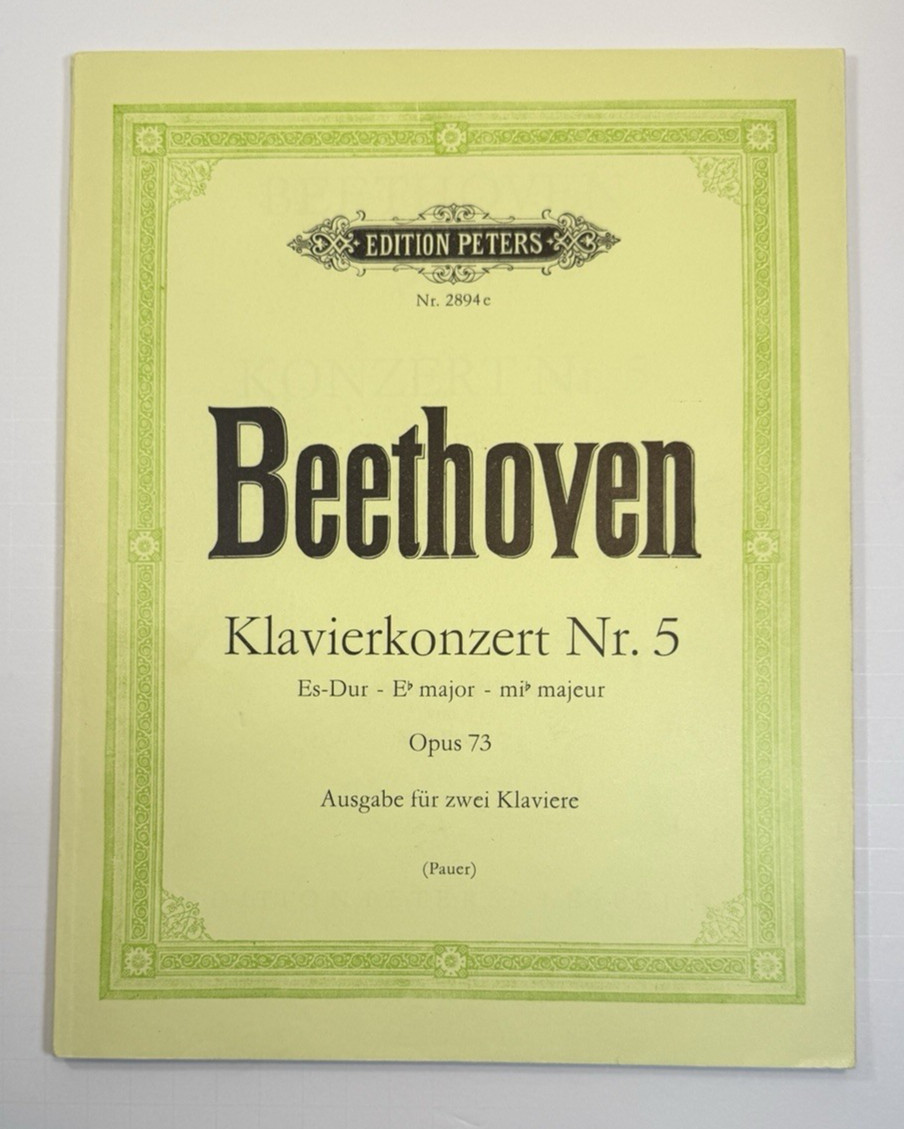 Beethoven - Klavierkonzert Nr. 5 Op. 73 - Peters Edition 2894c - Pauer - UNUSED