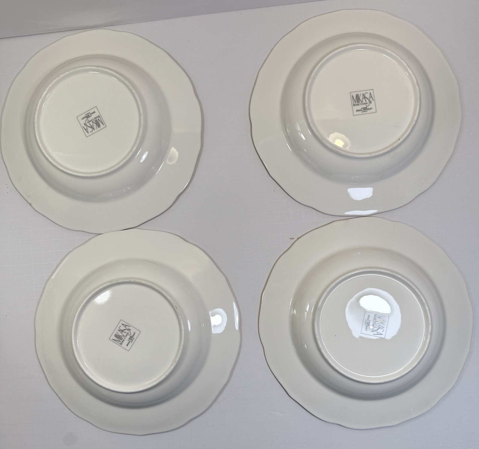 Set of 4 Mikasa Bone China Bridal Bouquet Rimmed Soup - 8-7/8" - UNUSED NOS - Image 4