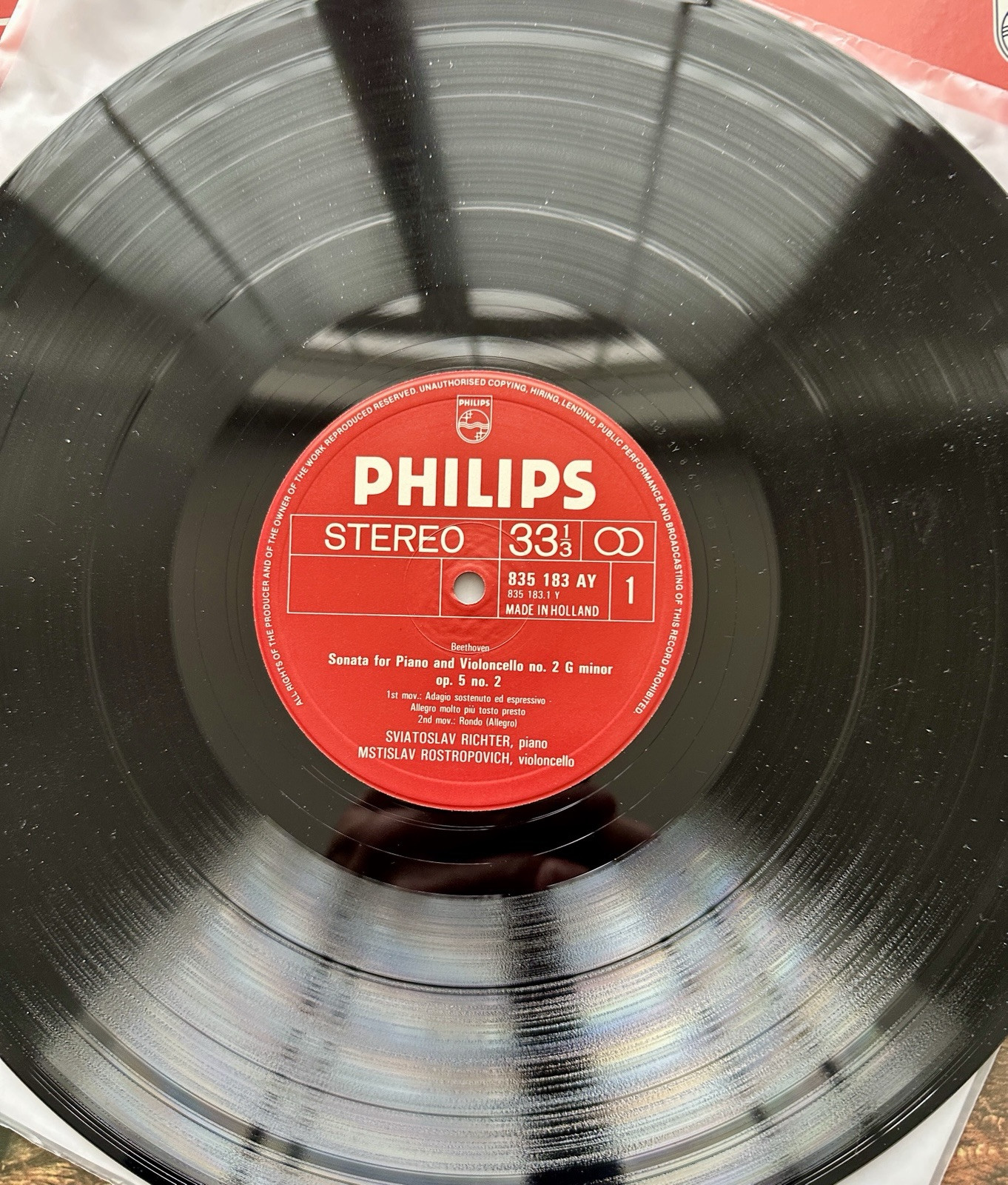 Beethoven Cello Sonatas Rostropovich Richter 2LP Philips 835 182/83 AY Stereo - Image 4