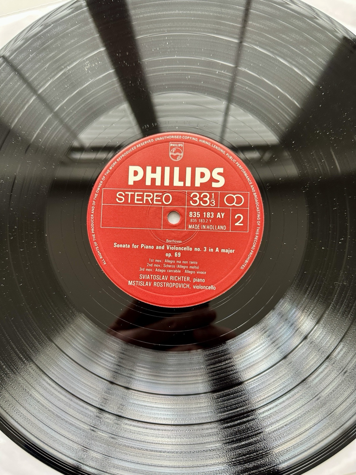 Beethoven Cello Sonatas Rostropovich Richter 2LP Philips 835 182/83 AY Stereo - Image 8
