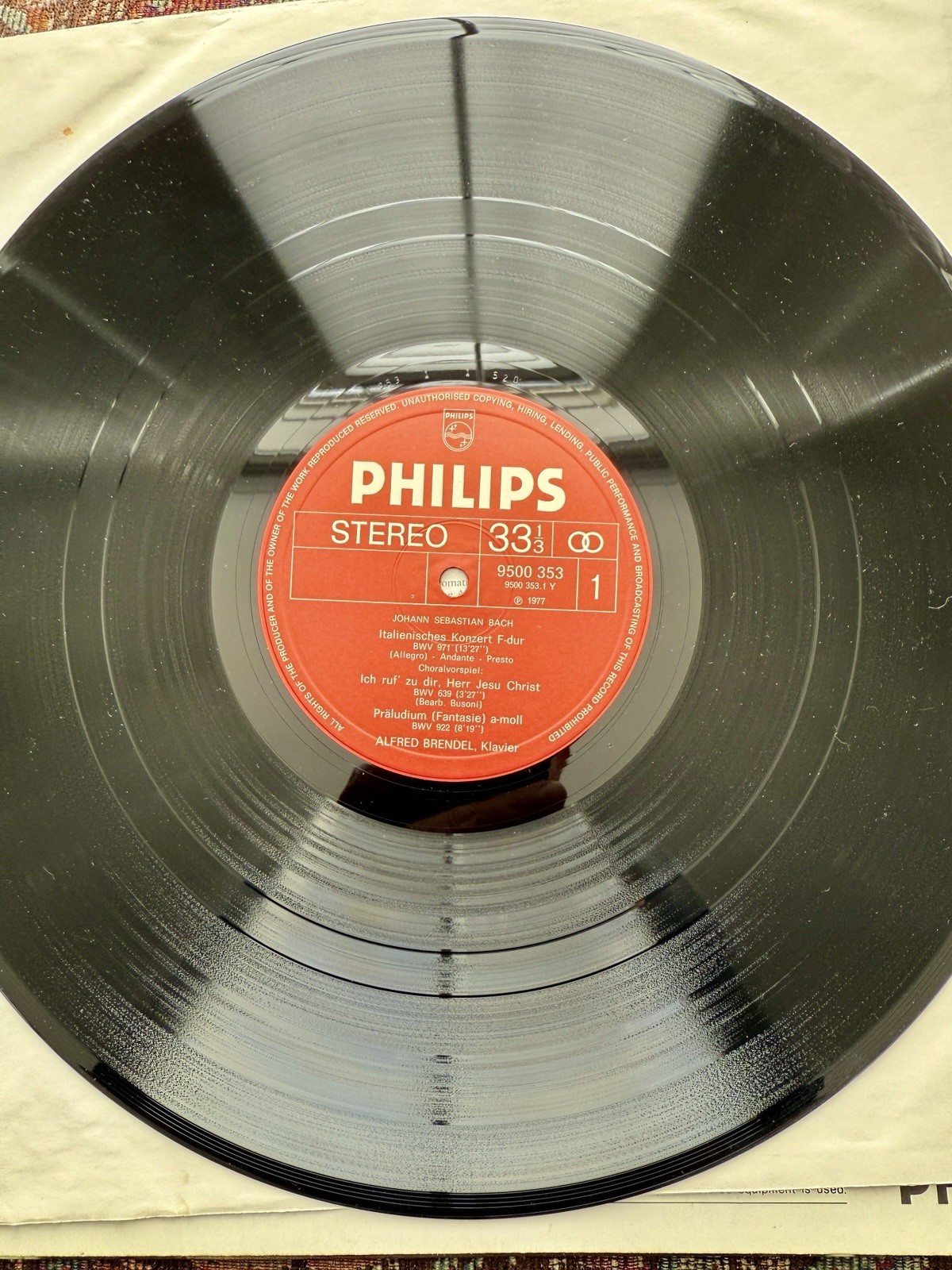 JS Bach / Alfred Brendel, Italian Concerto BWV 971 - Philips 9500 353 - Image 2