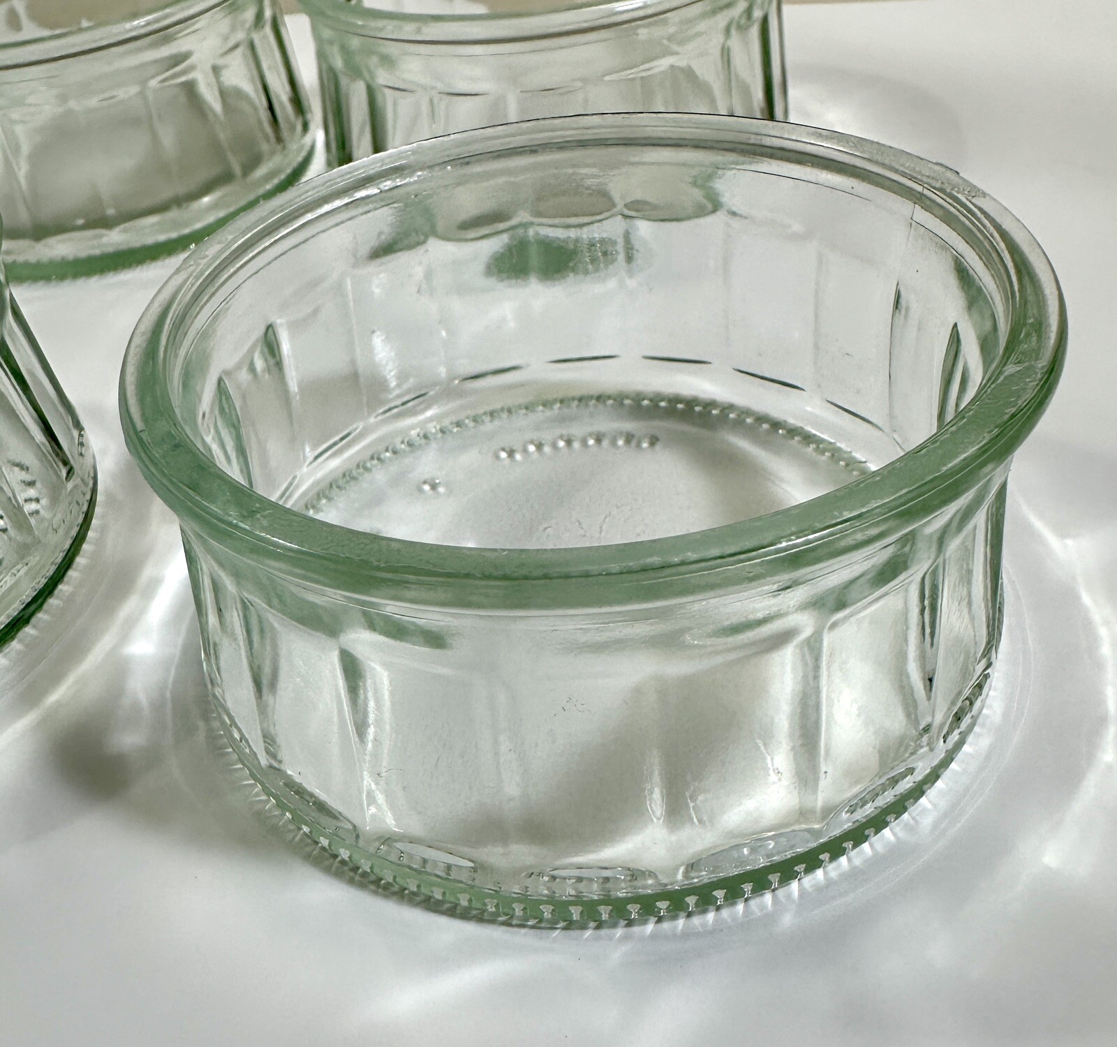 Set of 4 Clear Mason Jar Style Custard Cups / Bowls / Ramekins 4oz - Unboxed - Image 1