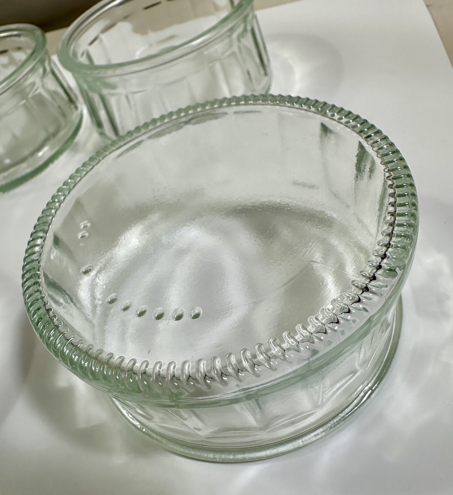 Set of 4 Clear Mason Jar Style Custard Cups / Bowls / Ramekins 4oz - Unboxed - Image 2