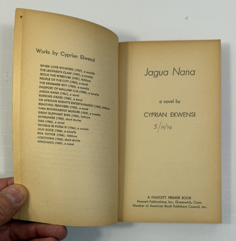 Cyprian Ekwensi / Jagua Nana 1st Edition 1969 - Image 1